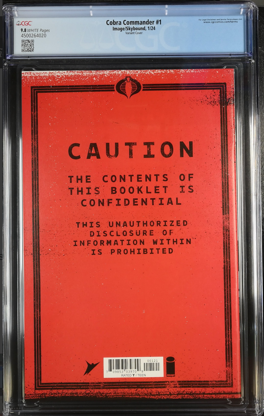 Cobra Commander #1 - Cover B - Aja Variant CGC 9.8