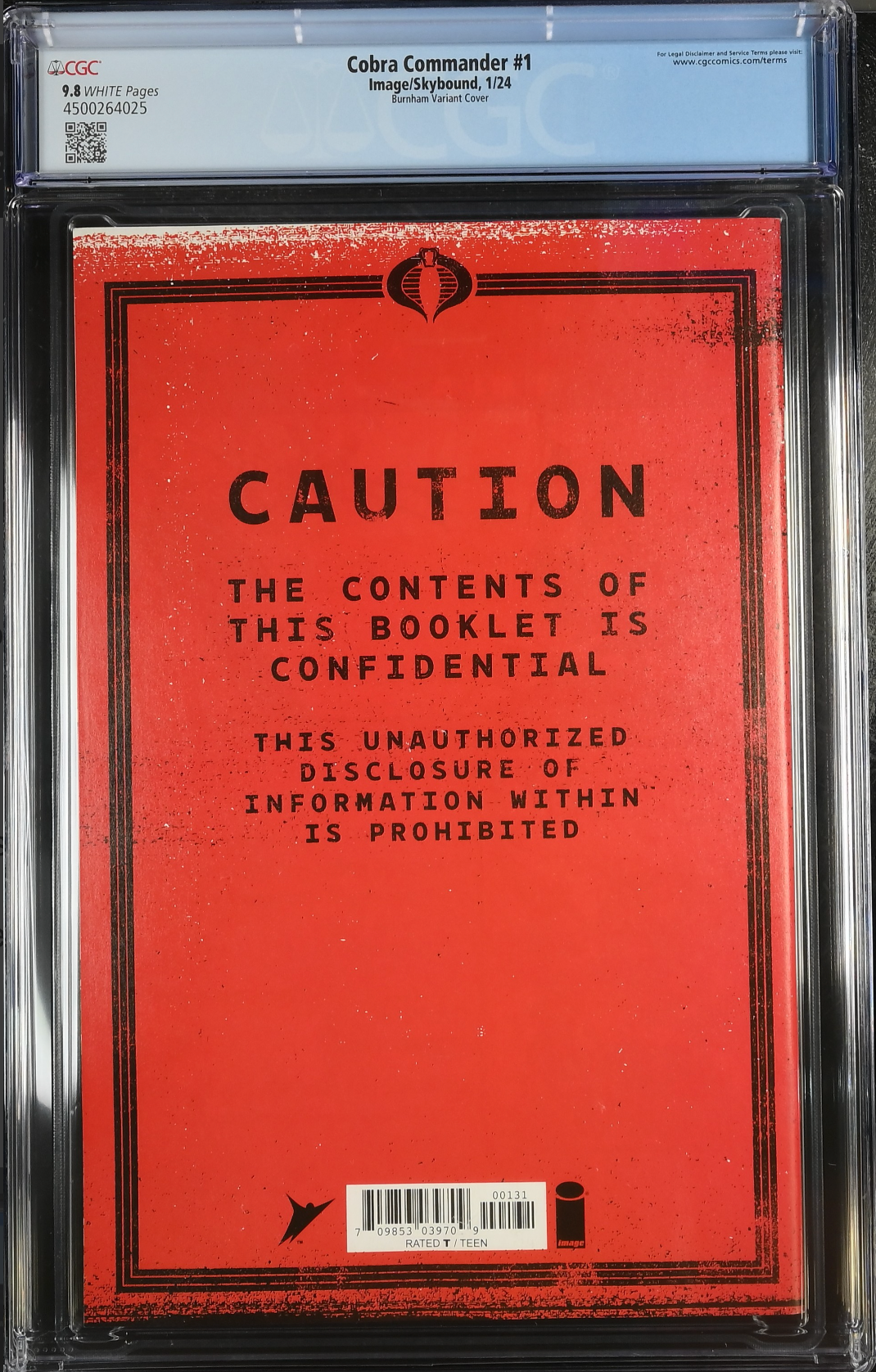 Cobra Commander #1 - Cover C - Boss 1:10 Retailer Incentive Variant CGC 9.8
