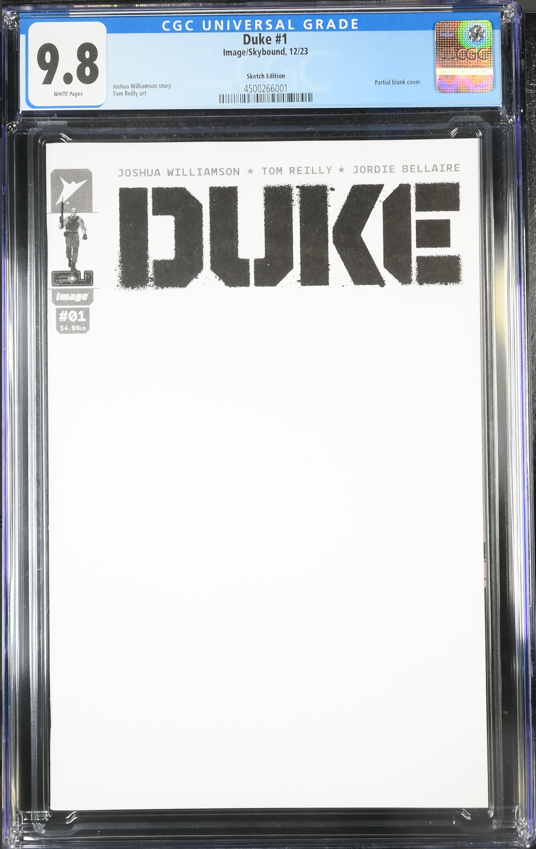 Duke #1 - Cover G - Blank Sketch Variant CGC 9.8