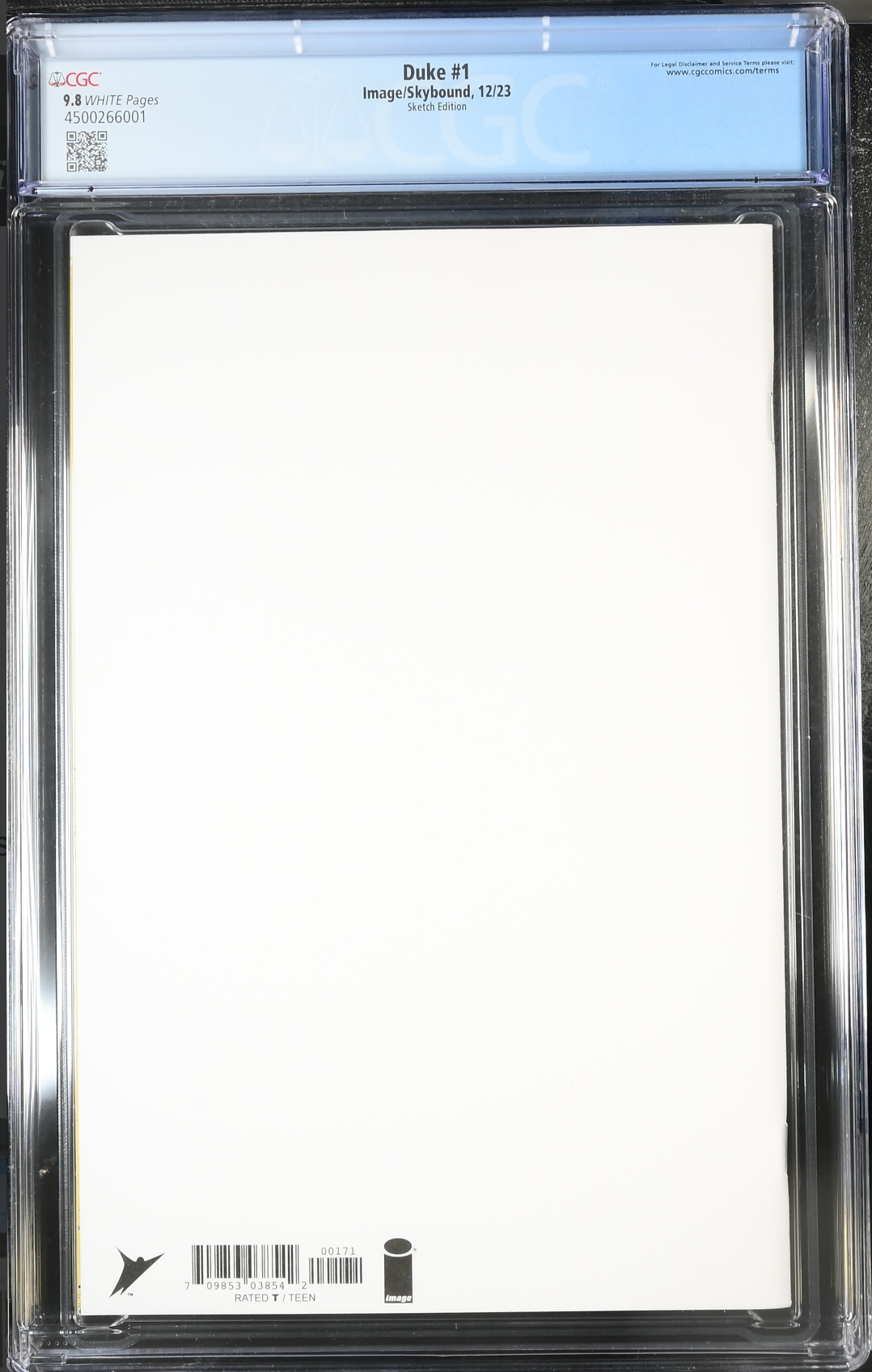 Duke #1 - Cover G - Blank Sketch Variant CGC 9.8