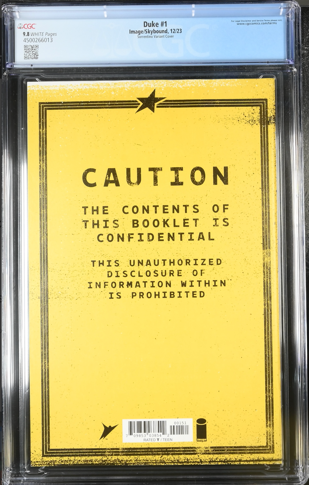 Duke #1 - Cover E - Sorrentino 1:50 Retailer Incentive Variant CGC 9.8