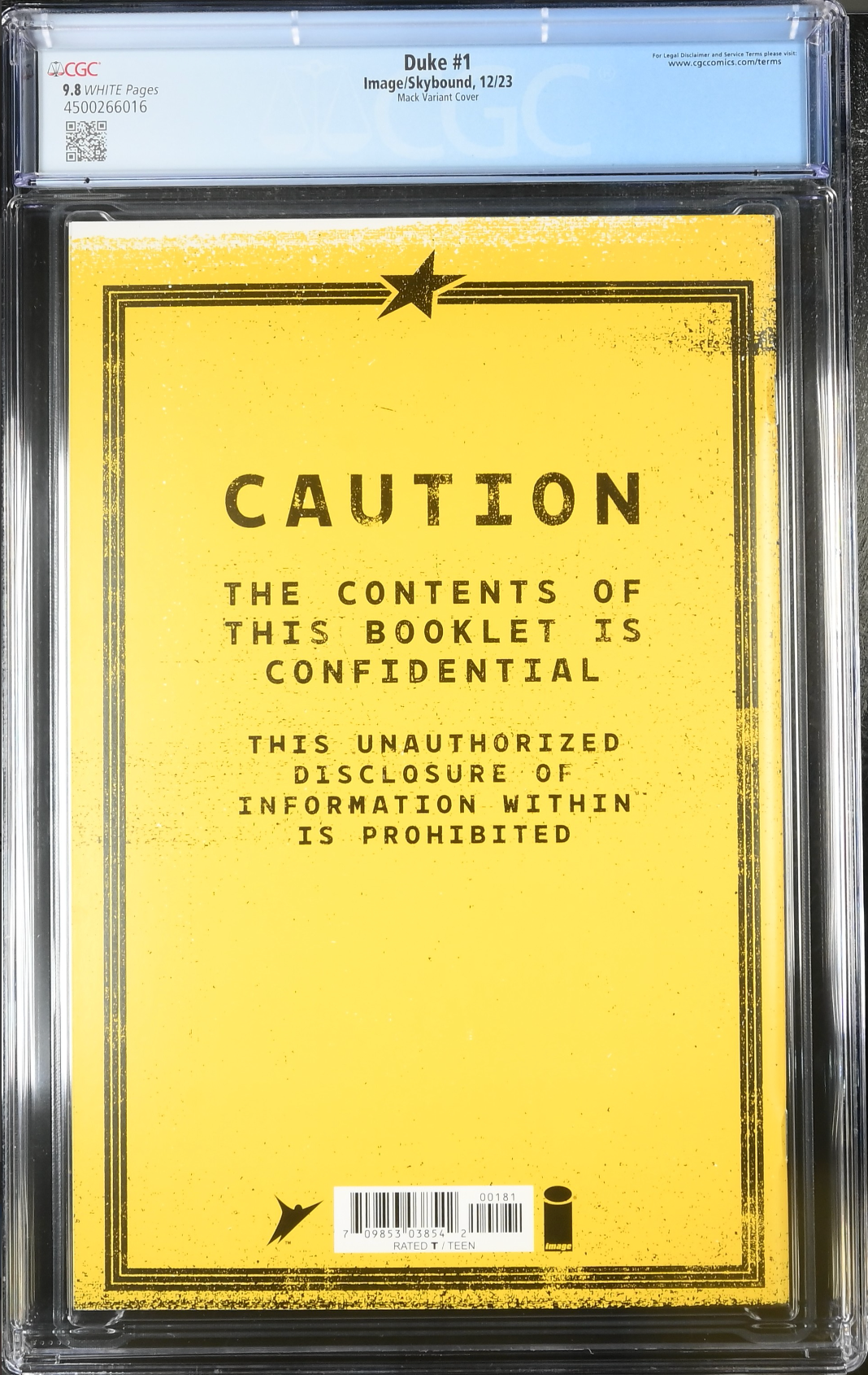 Duke #1 - Cover H - Mack 1:250 Retailer Incentive Variant CGC 9.8