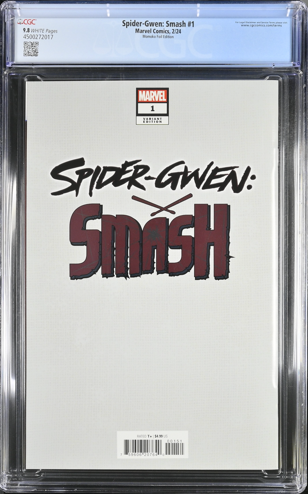 Spider-Gwen: Smash #1 Momoko Foil Variant CGC 9.8