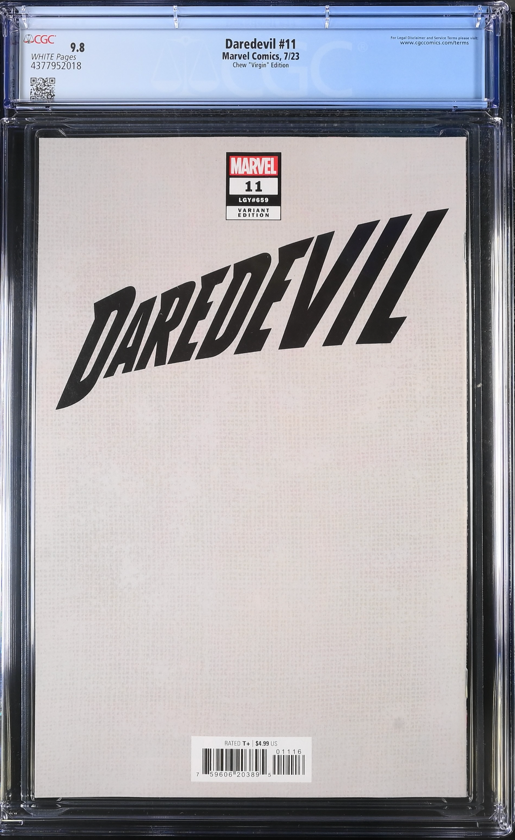 Daredevil #11 Chew 1:50 Virgin Retailer Incentive Variant CGC 9.8