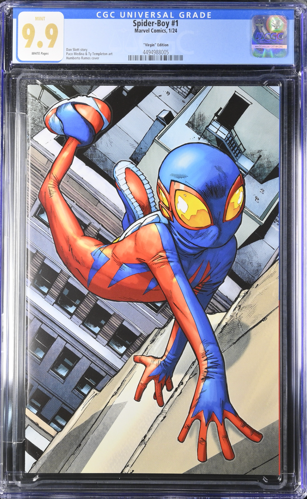 Spider-Boy #1 Ramos 1:100 Virgin Retailer Incentive Variant CGC 9.9