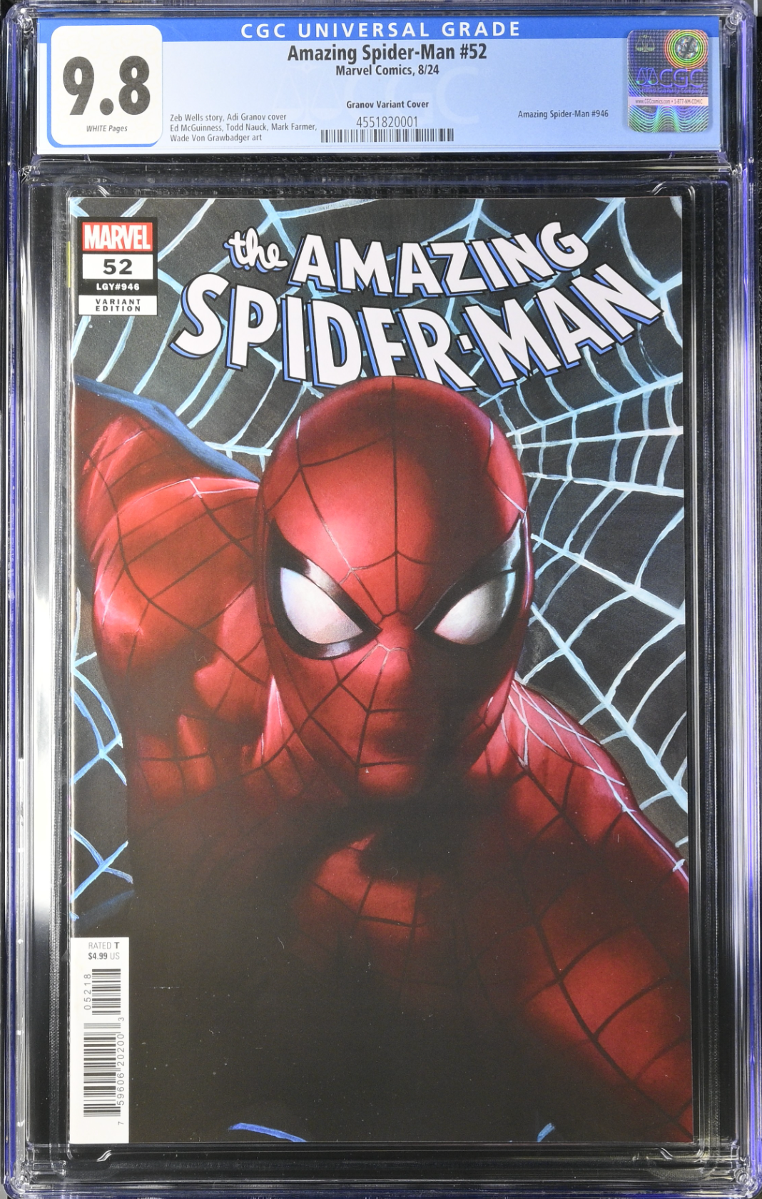 Amazing Spider-Man #52 Granov 1:25 Retailer Incentive Variant CGC 9.8