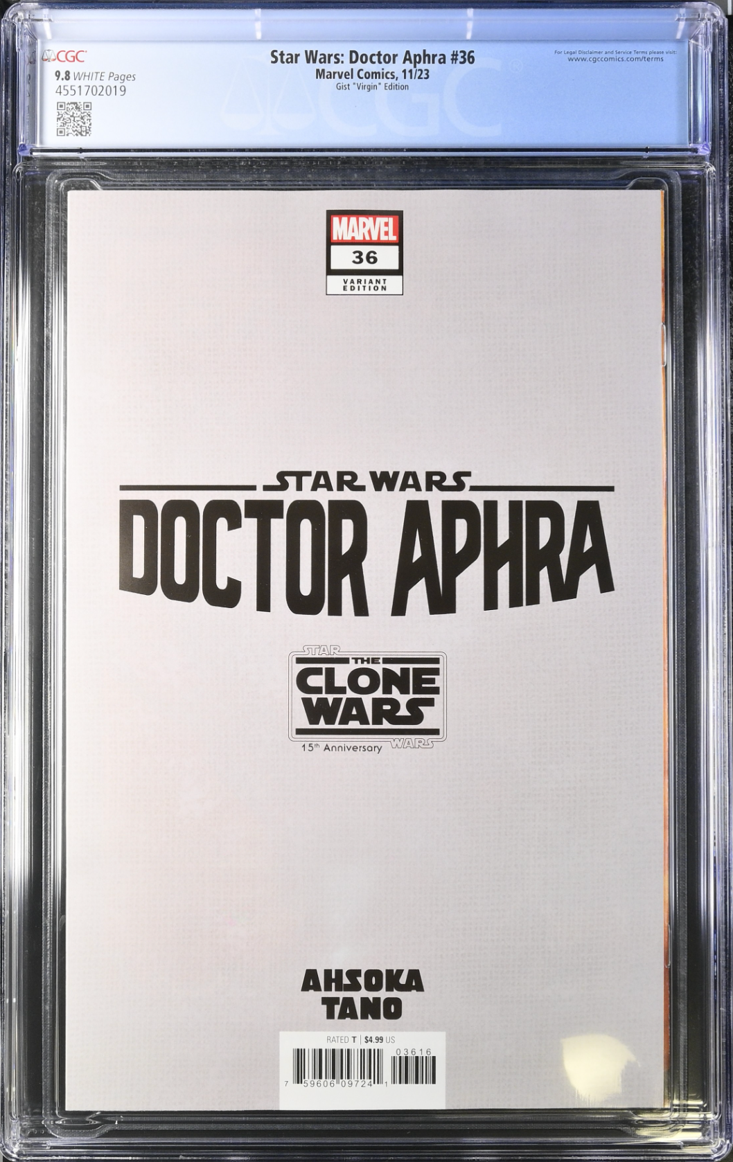 Star Wars: Doctor Aphra #36 Gist 1:100 Virgin Retailer Incentive Variant CGC 9.8