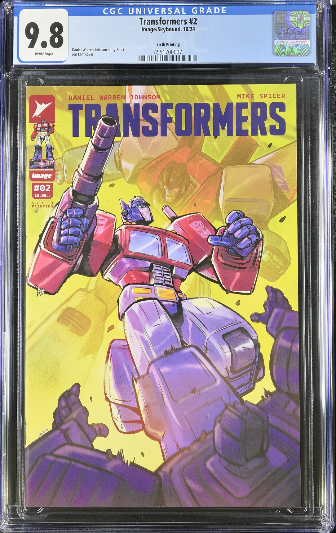 Transformers #2 Sixth Printing CGC 9.8