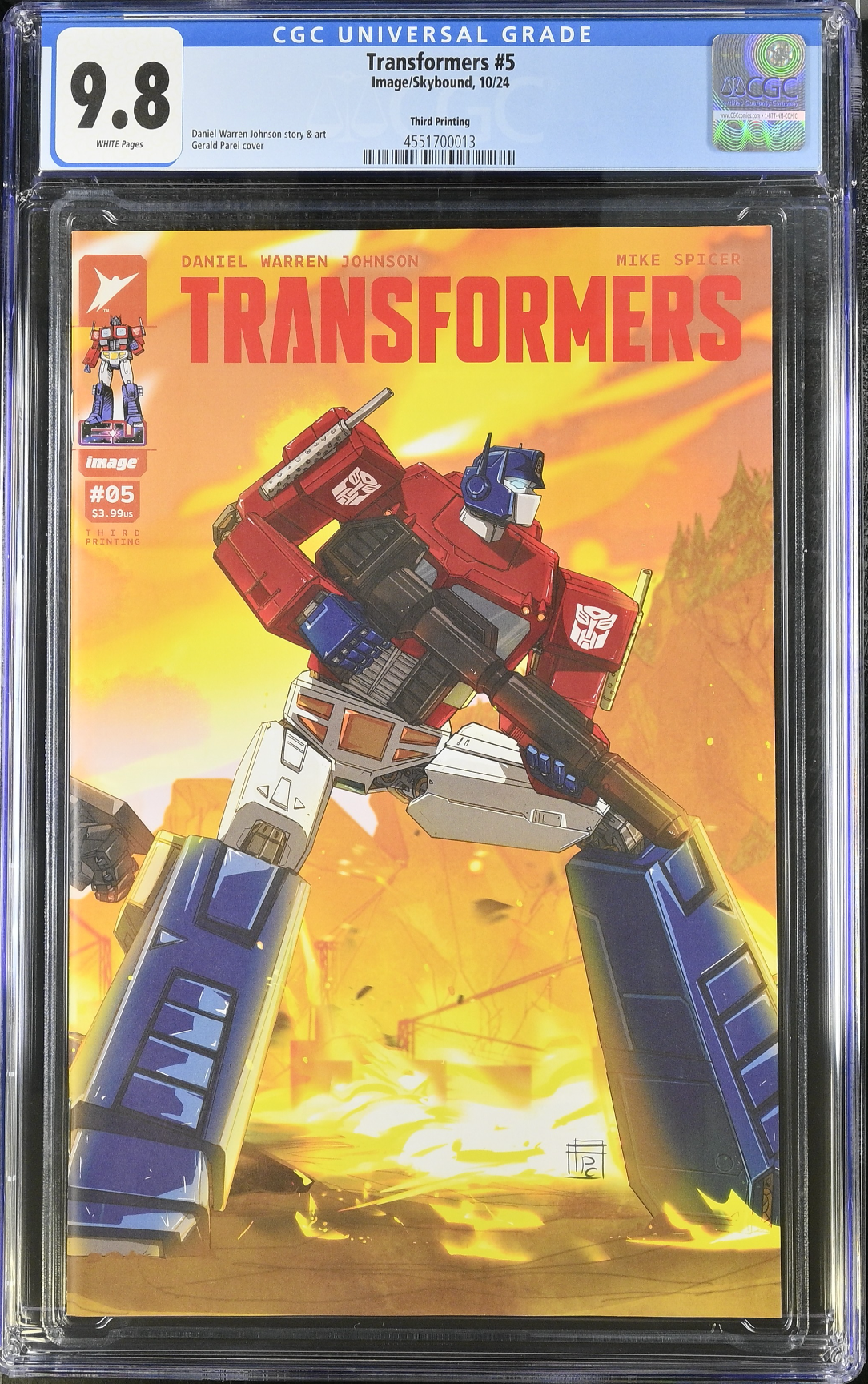 Transformers #5 Third Printing CGC 9.8