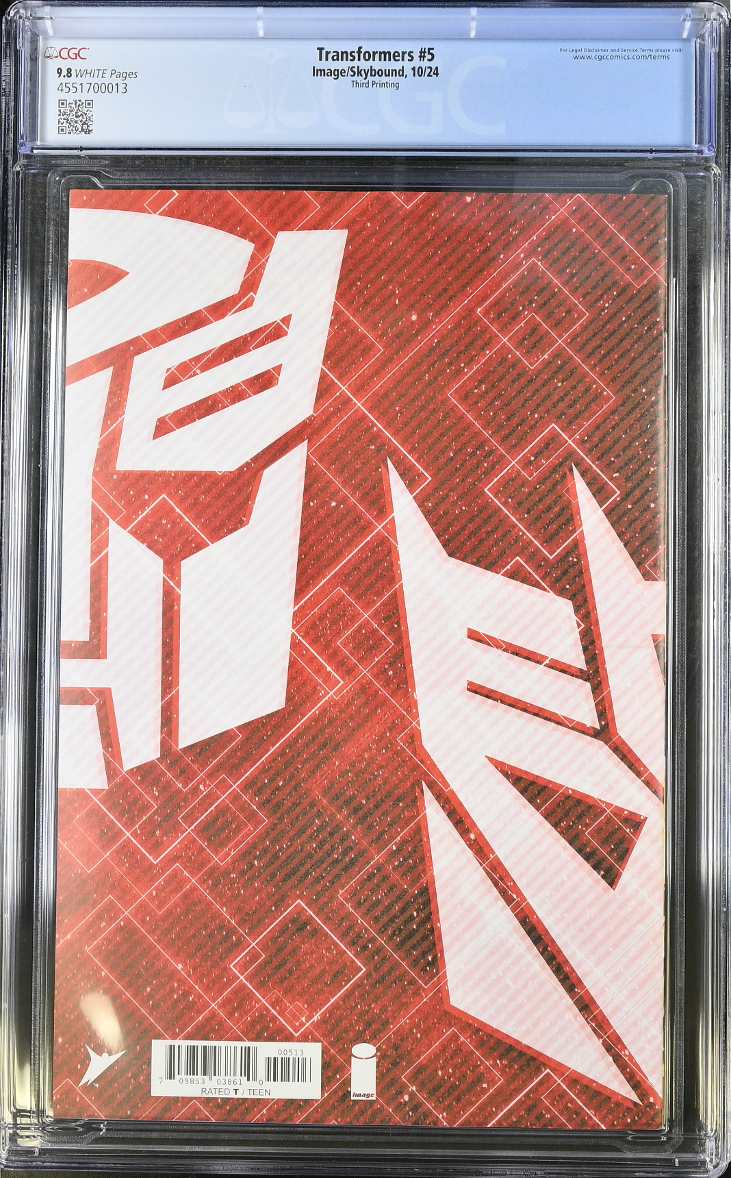 Transformers #5 Third Printing CGC 9.8