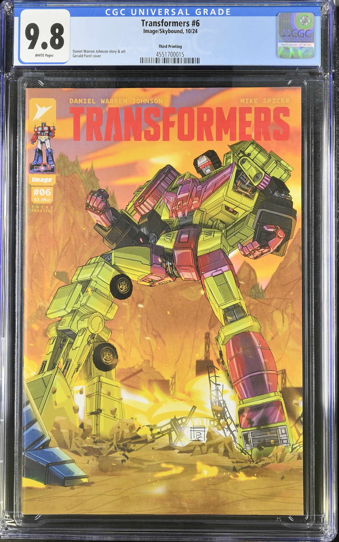 Transformers #6 Third Printing CGC 9.8