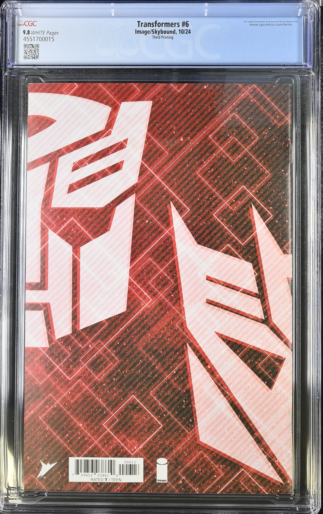 Transformers #6 Third Printing CGC 9.8