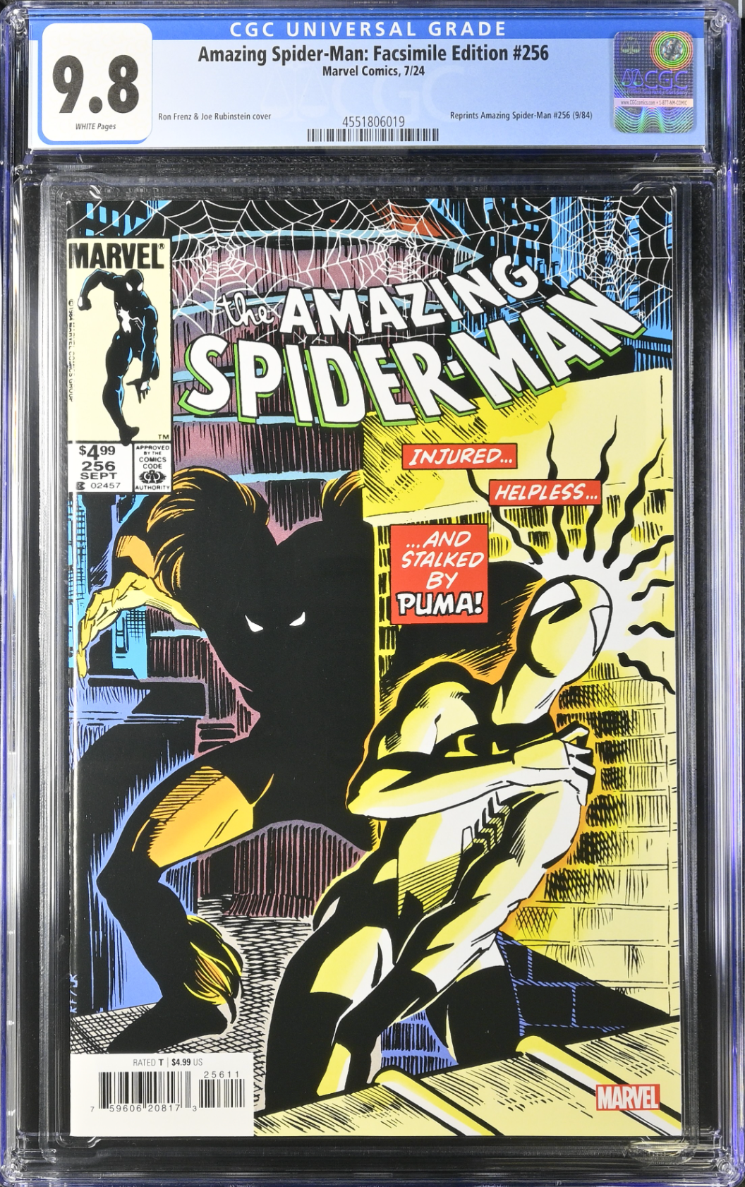 Amazing Spider-Man #256 Facsimile Edition CGC 9.8