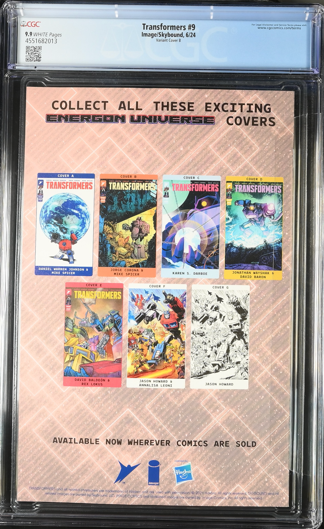 Transformers #9 Corona Variant CGC 9.9