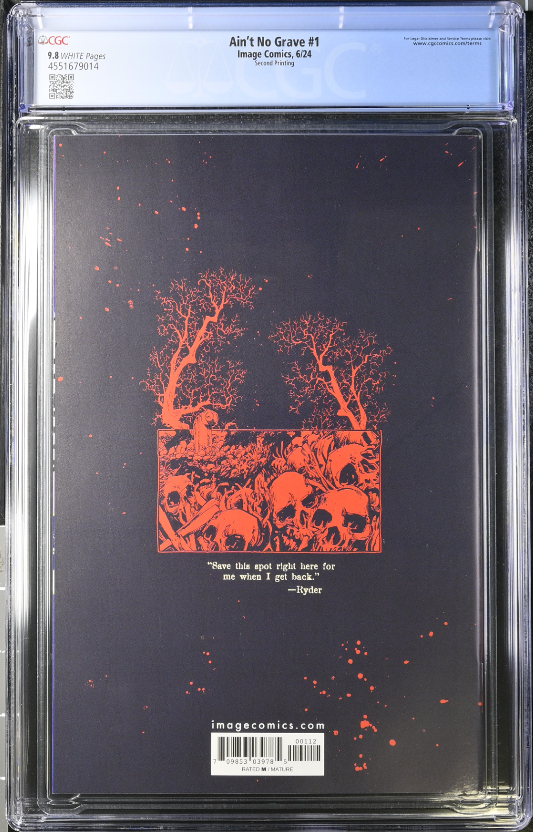 Ain't No Grave #1 Second Printing CGC 9.8