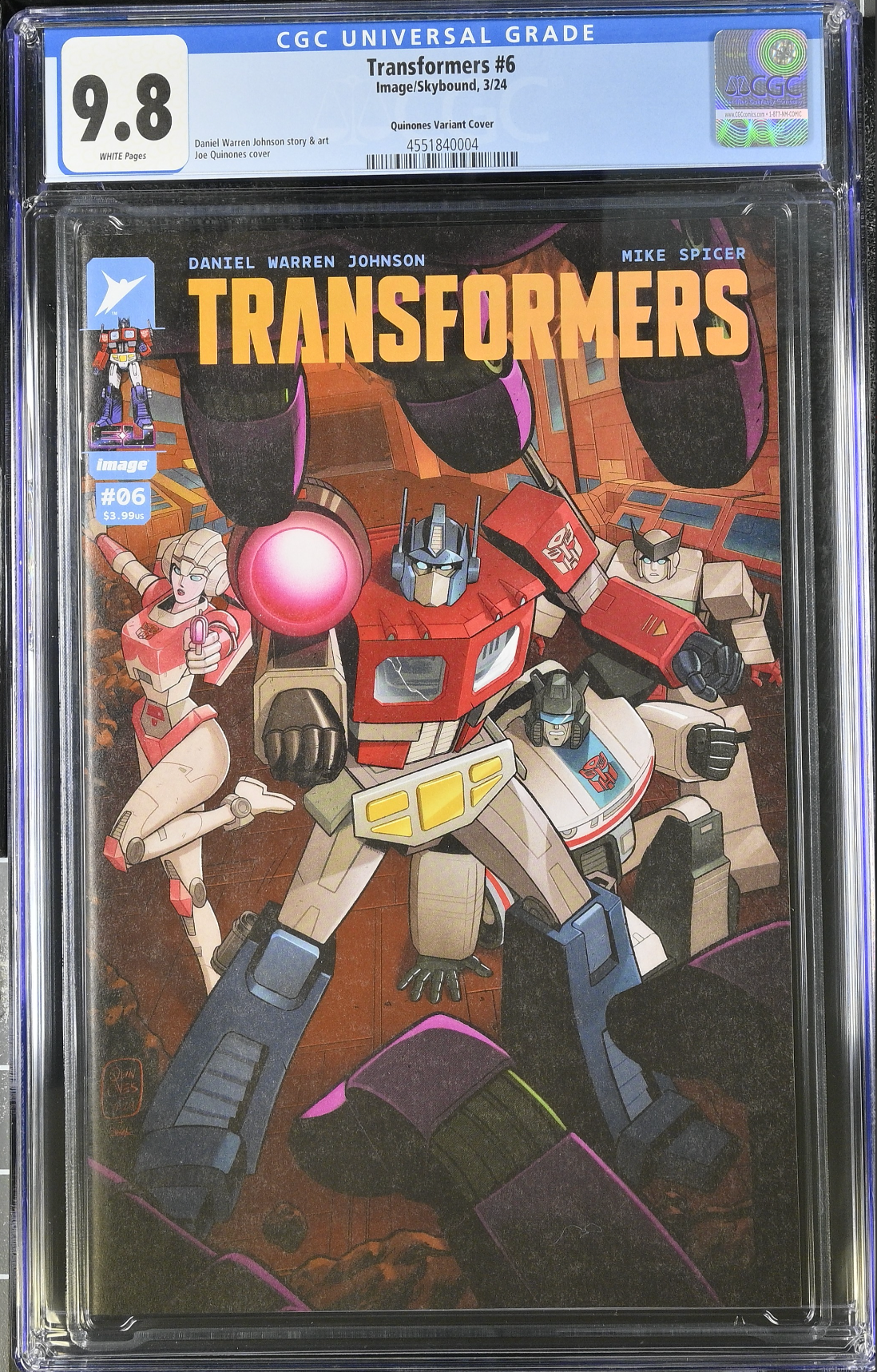 Transformers #6 Quinones 1:50 Retailer Incentive Variant CGC 9.8