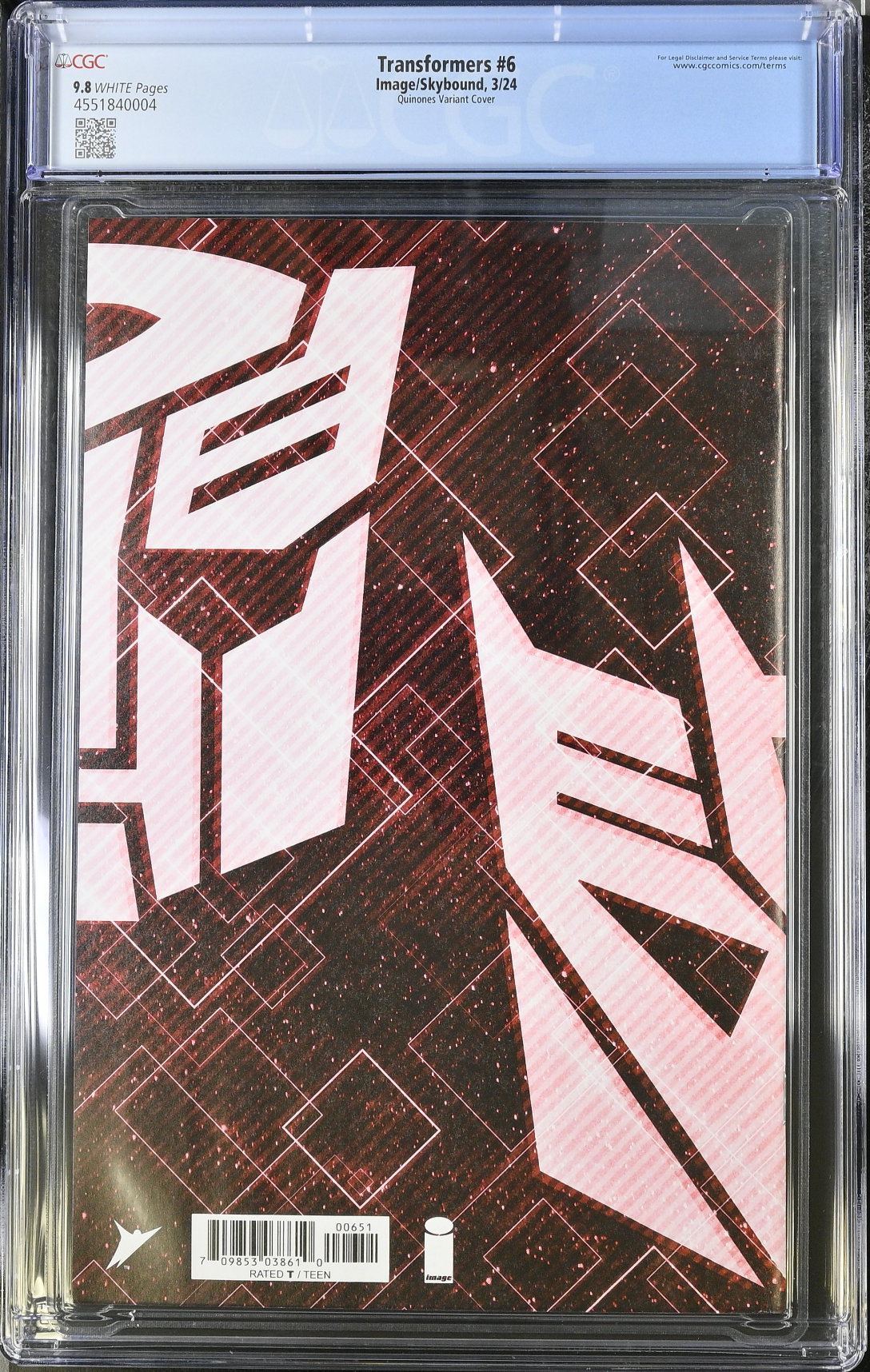 Transformers #6 Quinones 1:50 Retailer Incentive Variant CGC 9.8