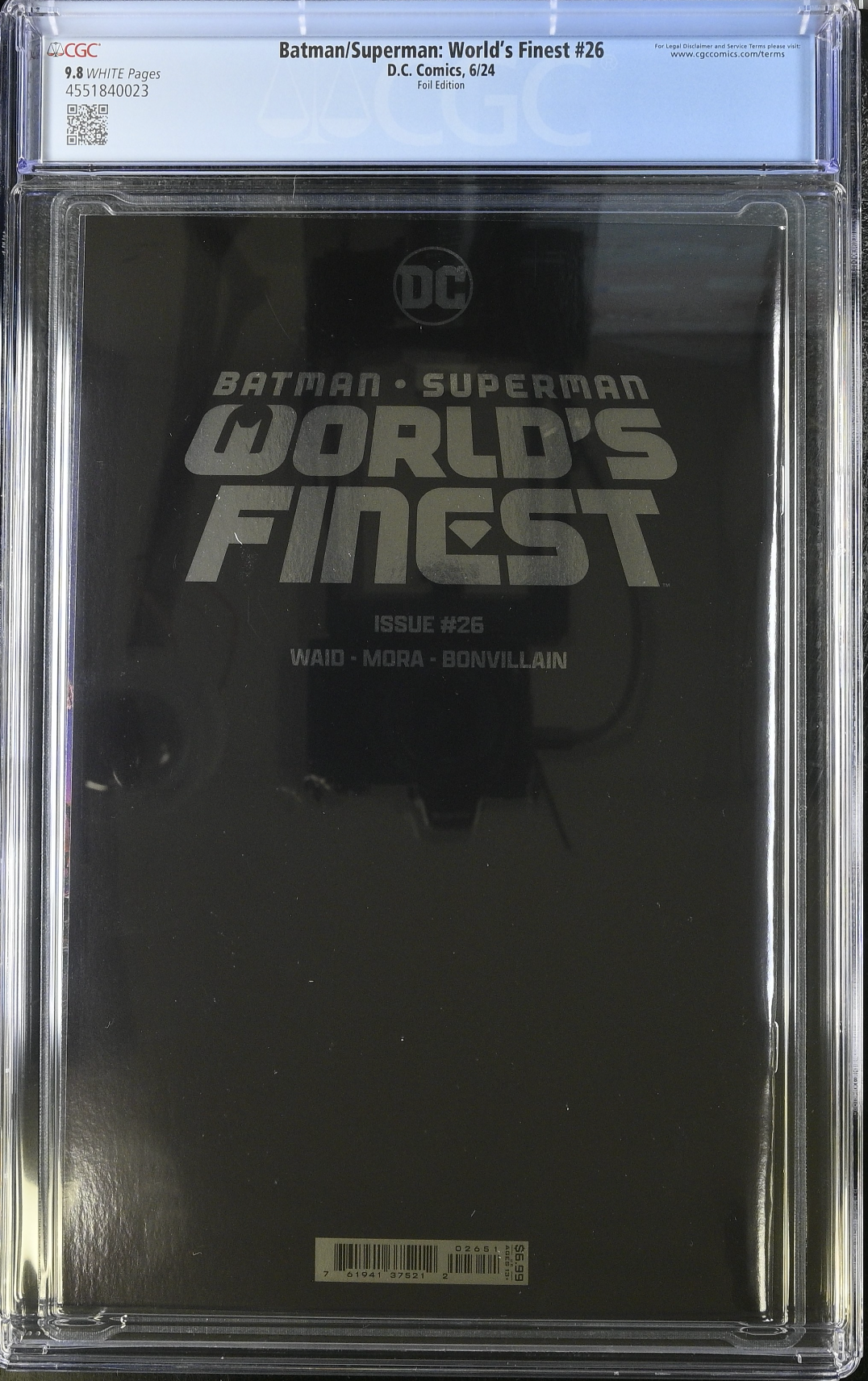 Batman/Superman: World's Finest #26 Mora Foil Variant CGC 9.8
