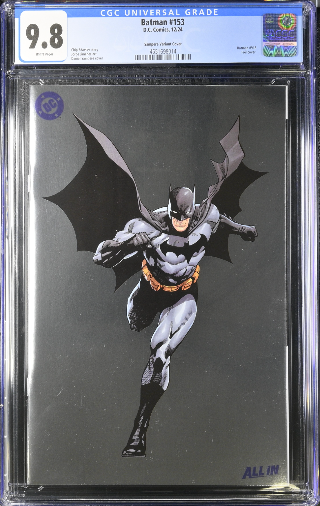 Batman #153 Sampere Foil Variant CGC 9.8
