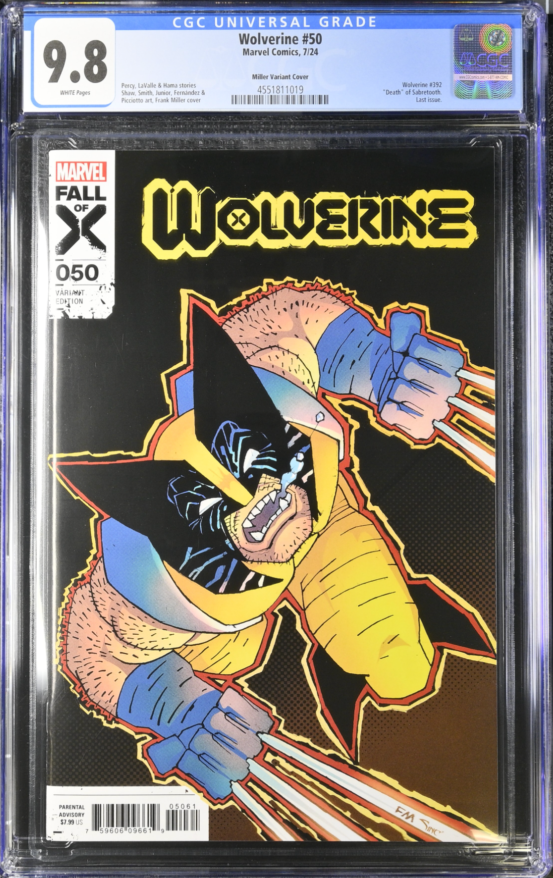 Wolverine #50 Miller Variant CGC 9.8