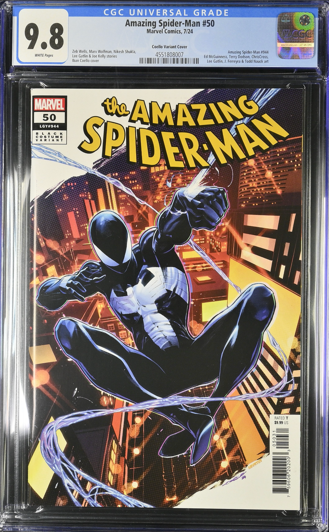 Amazing Spider-Man #50 Coello Black Costume Variant CGC 9.8