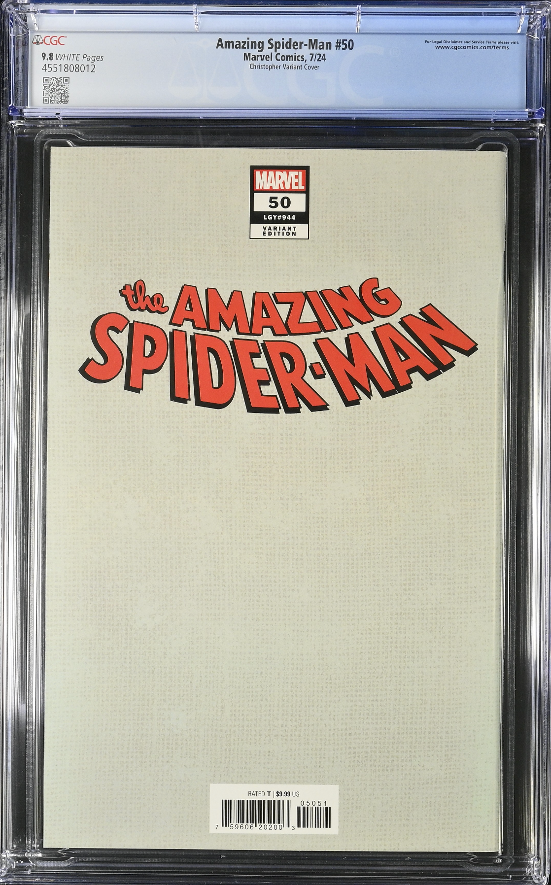 Amazing Spider-Man #50 Christoper Negative Space Variant CGC 9.8