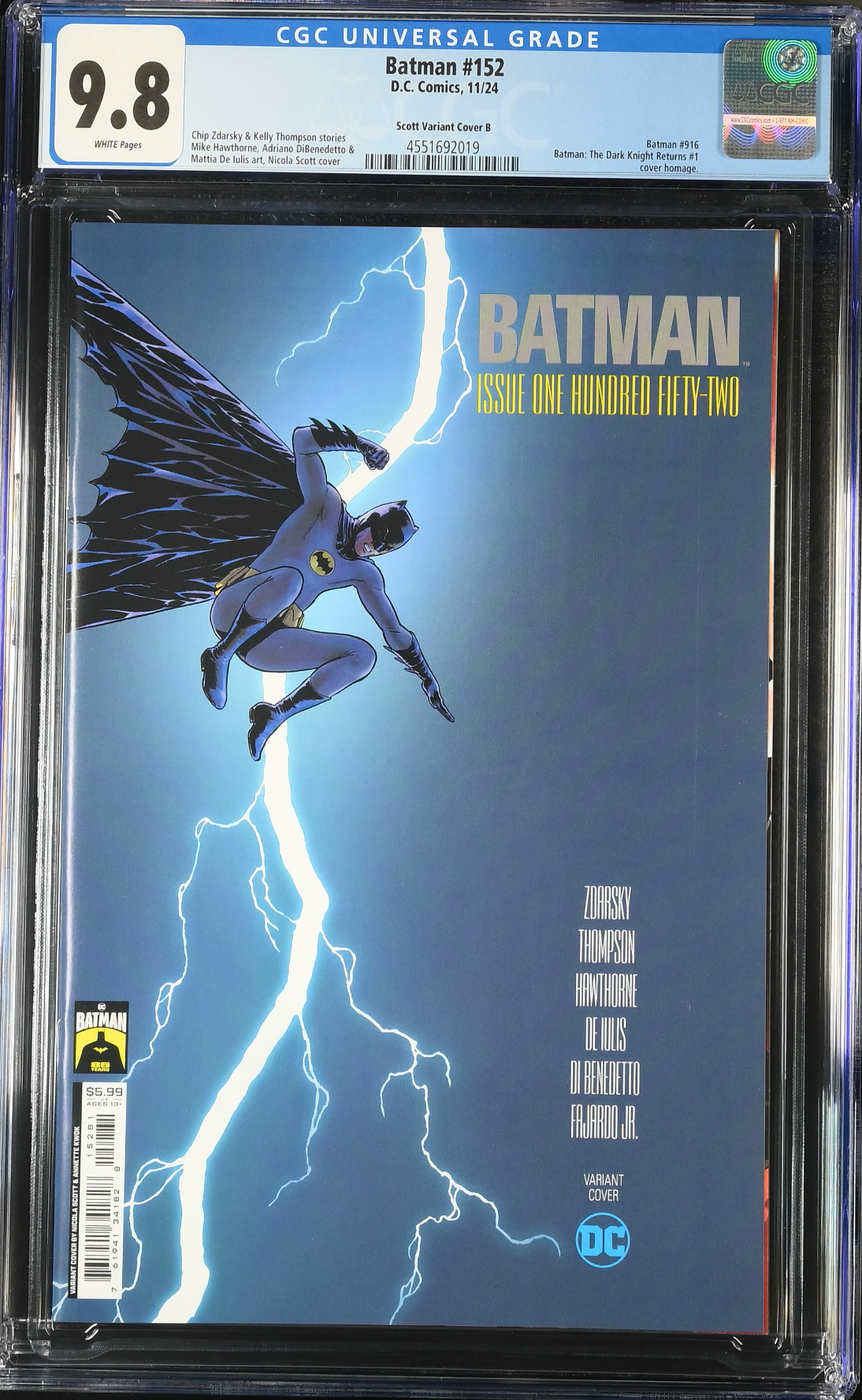 Batman #152 Scott 85th Anniversary Variant CGC 9.8