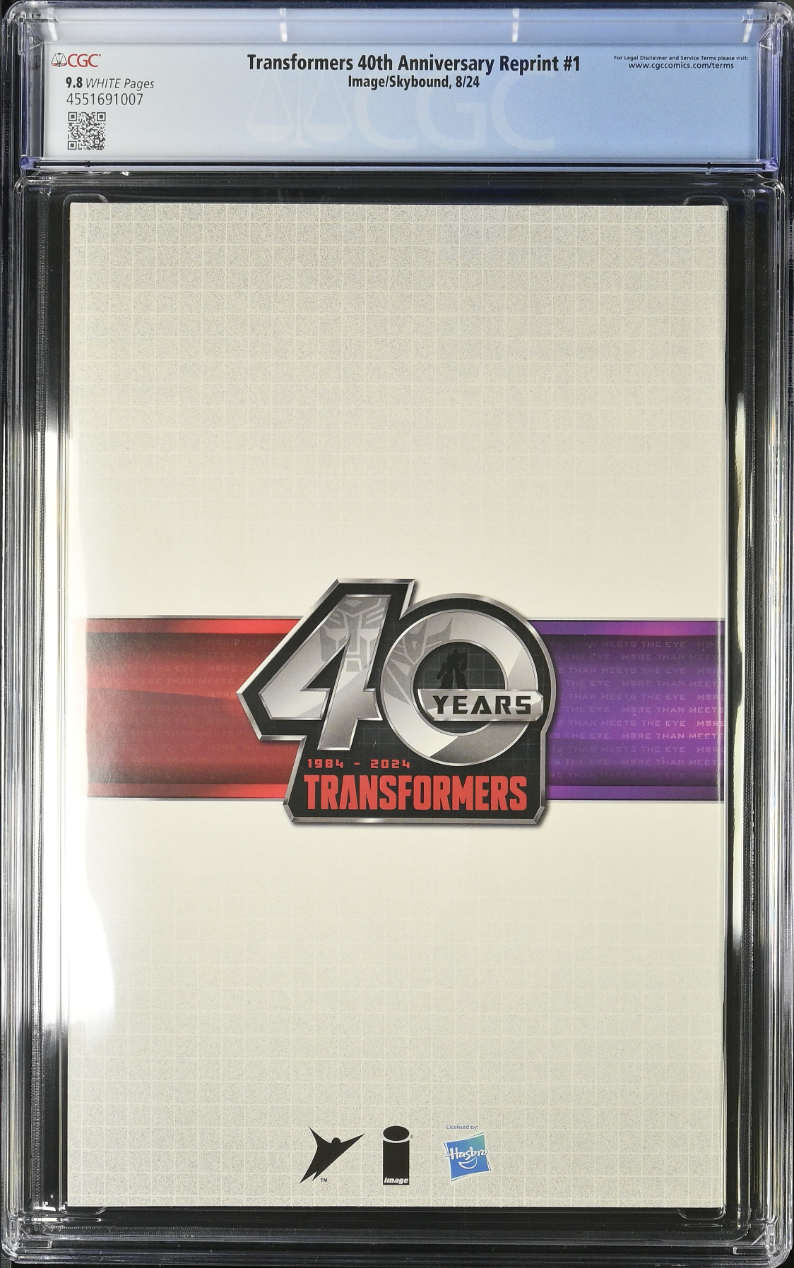 Transformers #1 40th Anniversary Edition CGC 9.8