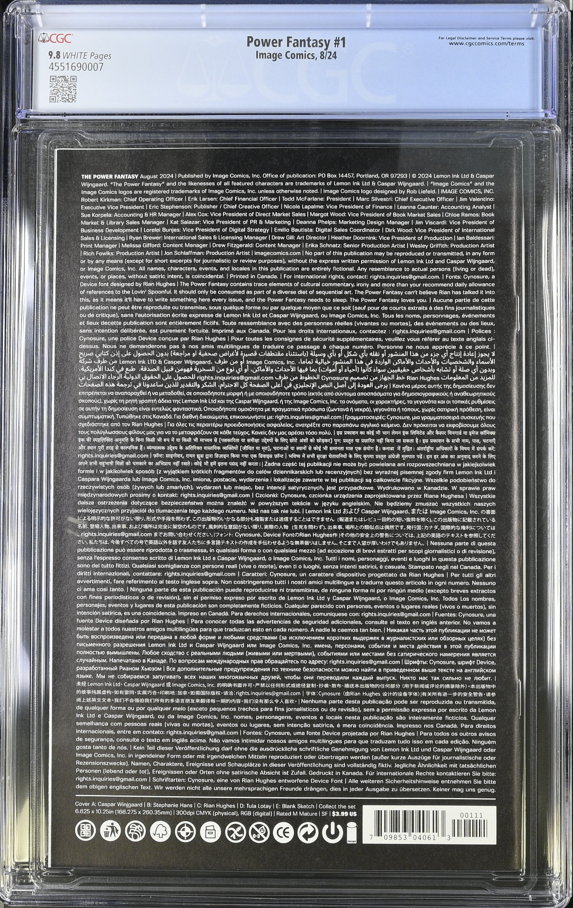 Power Fantasy #1 CGC 9.8