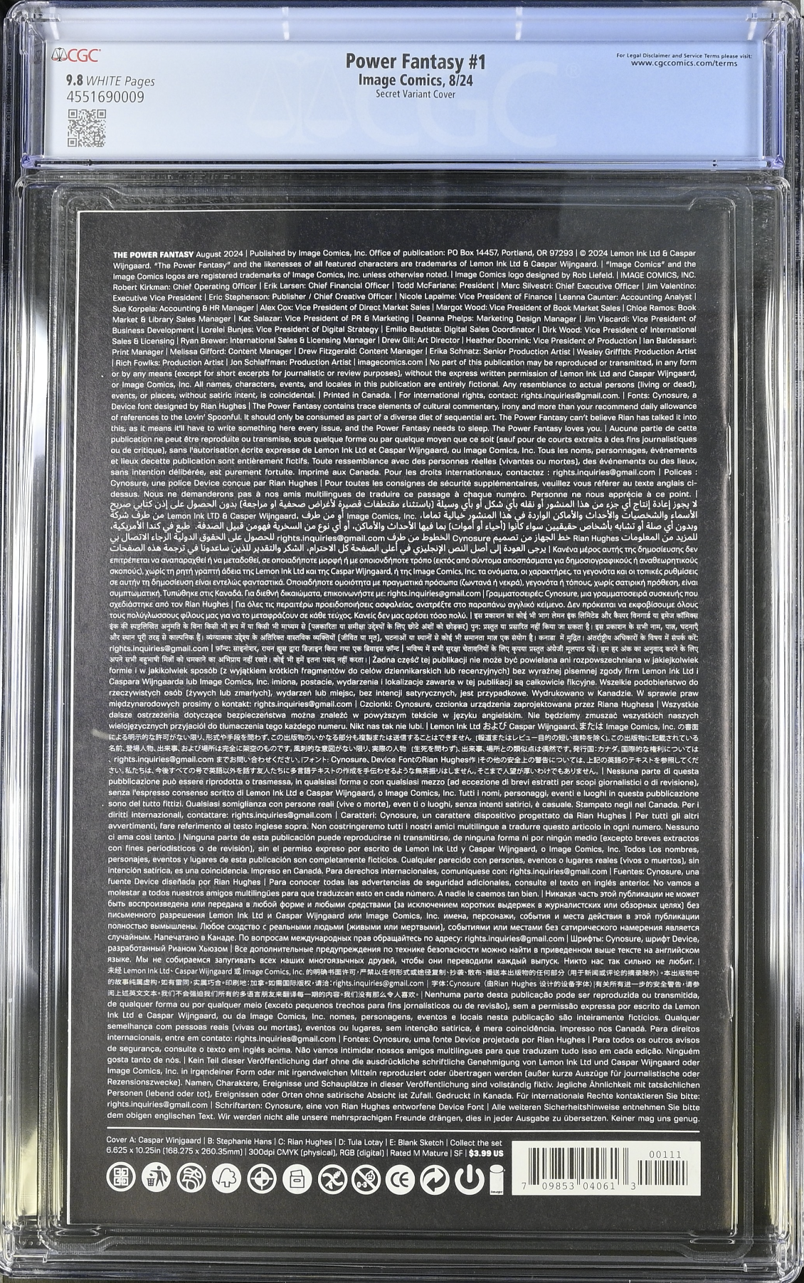 Power Fantasy #1 Secret Variant CGC 9.8