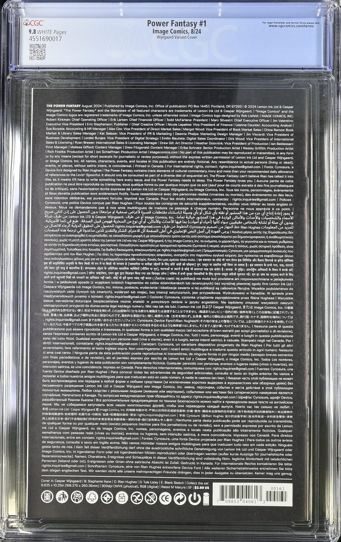 Power Fantasy # Wijngaard One Per Store Thank You Retailer Incentive Variant CGC 9.8