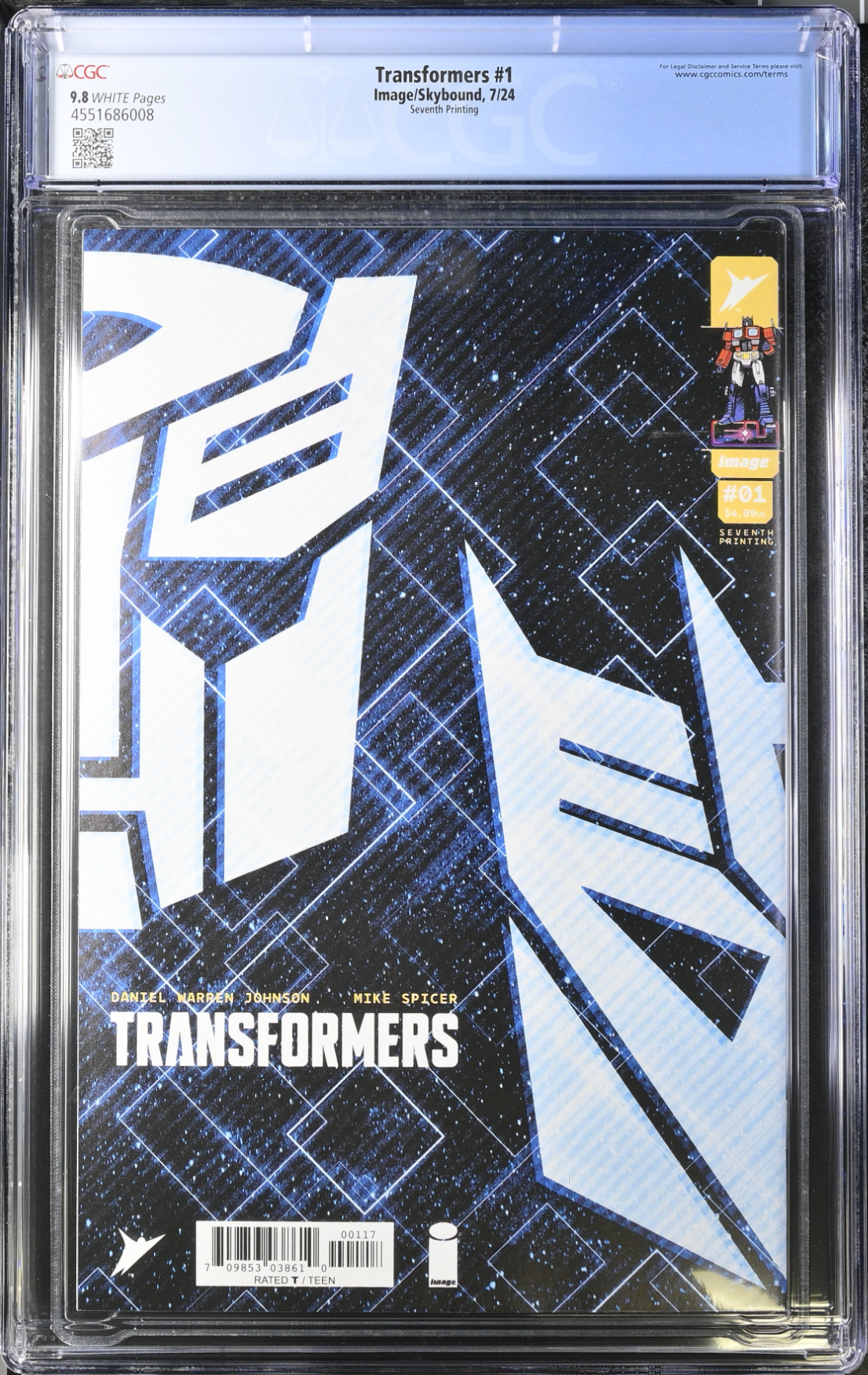 Transformers #1 Seventh Printing CGC 9.8