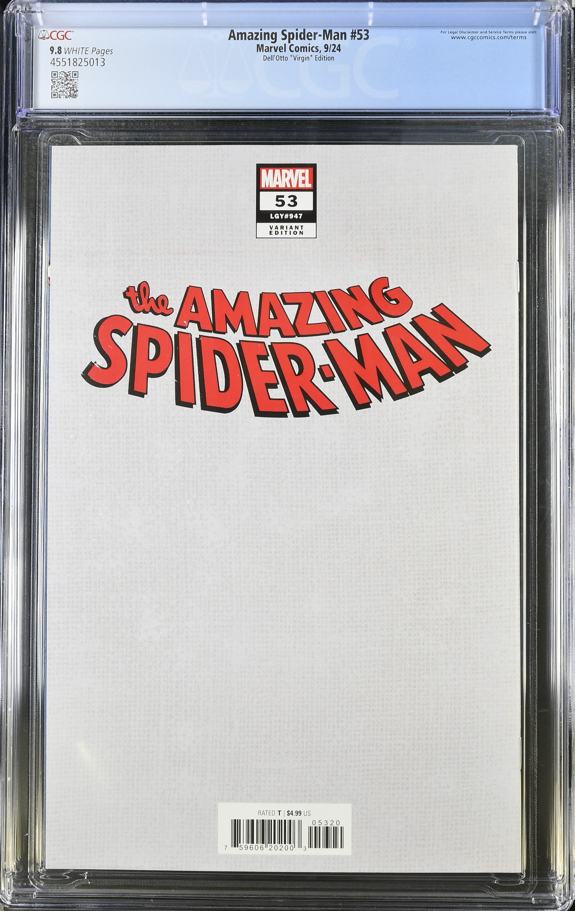 Amazing Spider-Man #53 Dell'Otto Connecting 1:50 Virgin Retailer Incentive Variant CGC 9.8