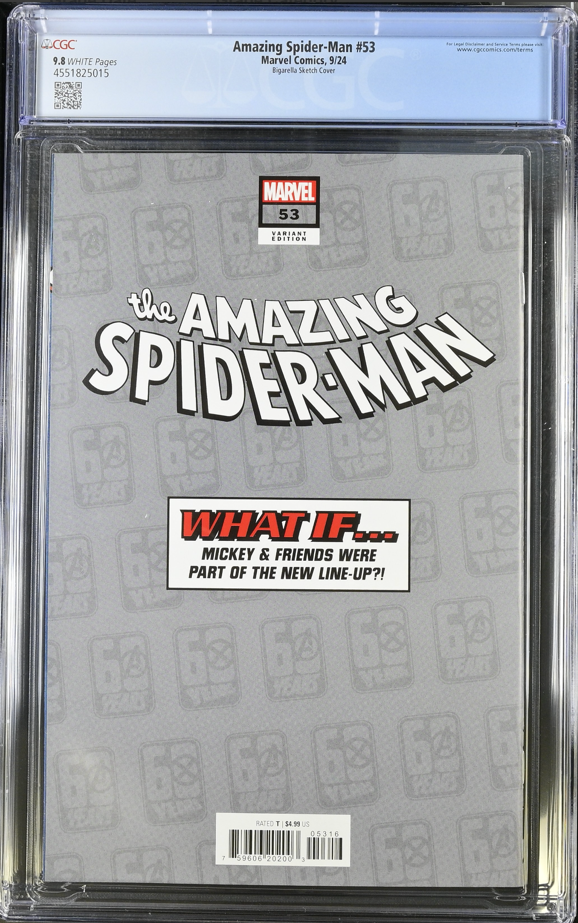 Amazing Spider-Man #53 Disney What if? 1:100 Retailer Incentive Variant CGC 9.8