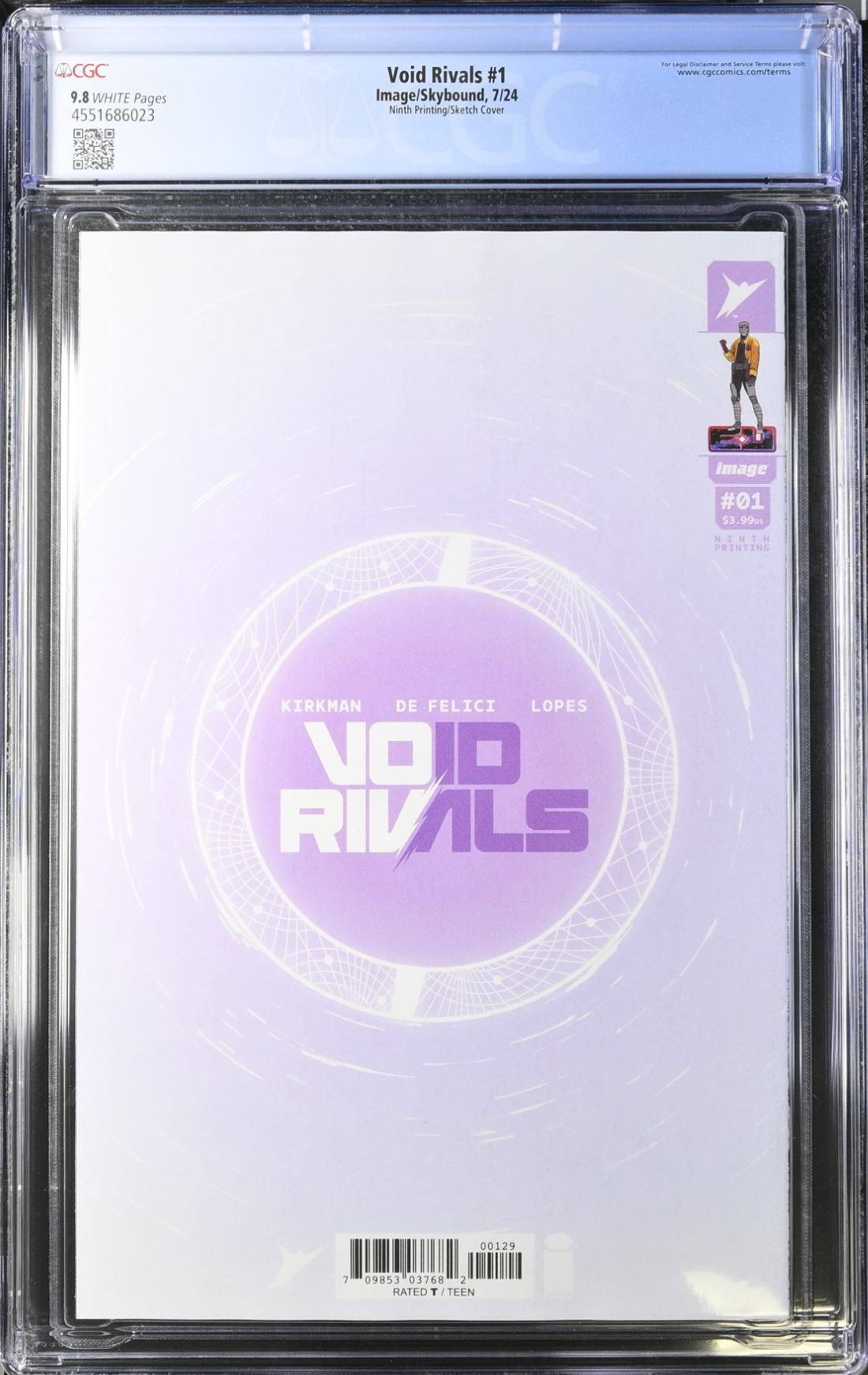Void Rivals #1 Ninth Printing B/W Variant CGC 9.8