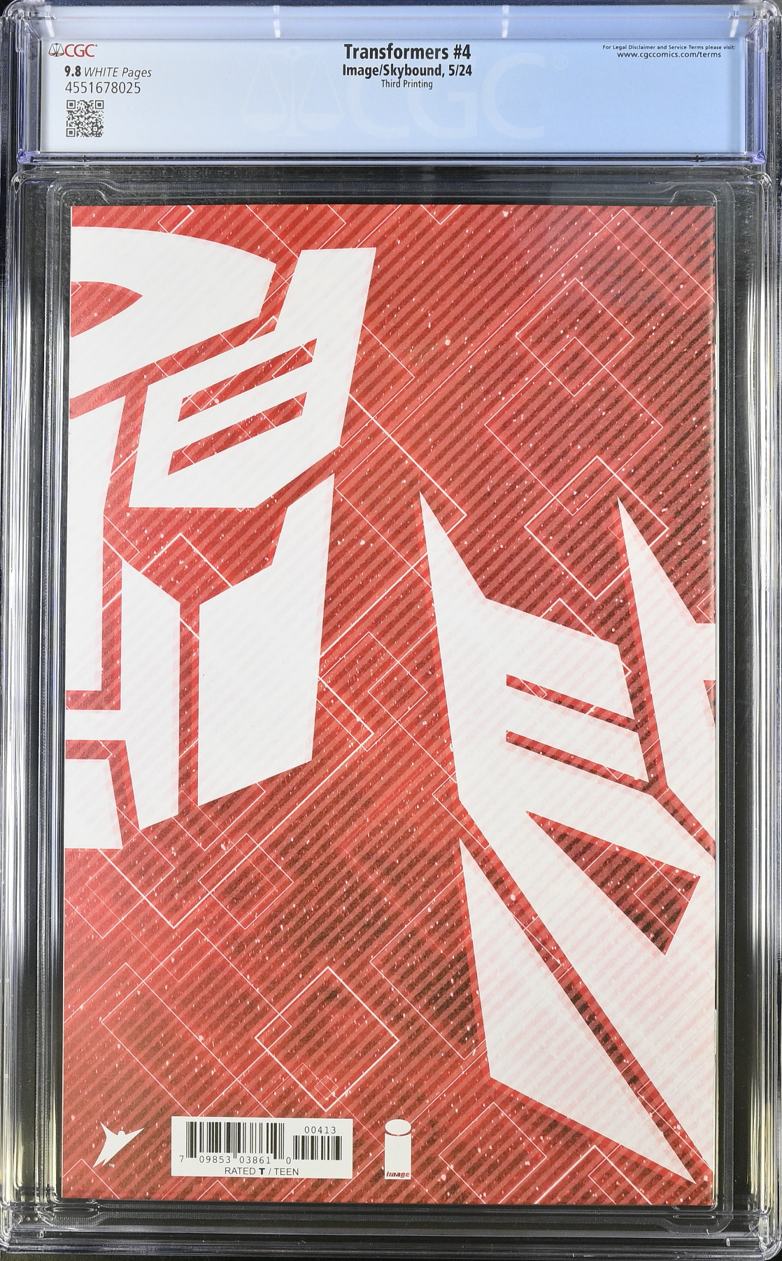 Transformers #4 Third Printing CGC 9.8