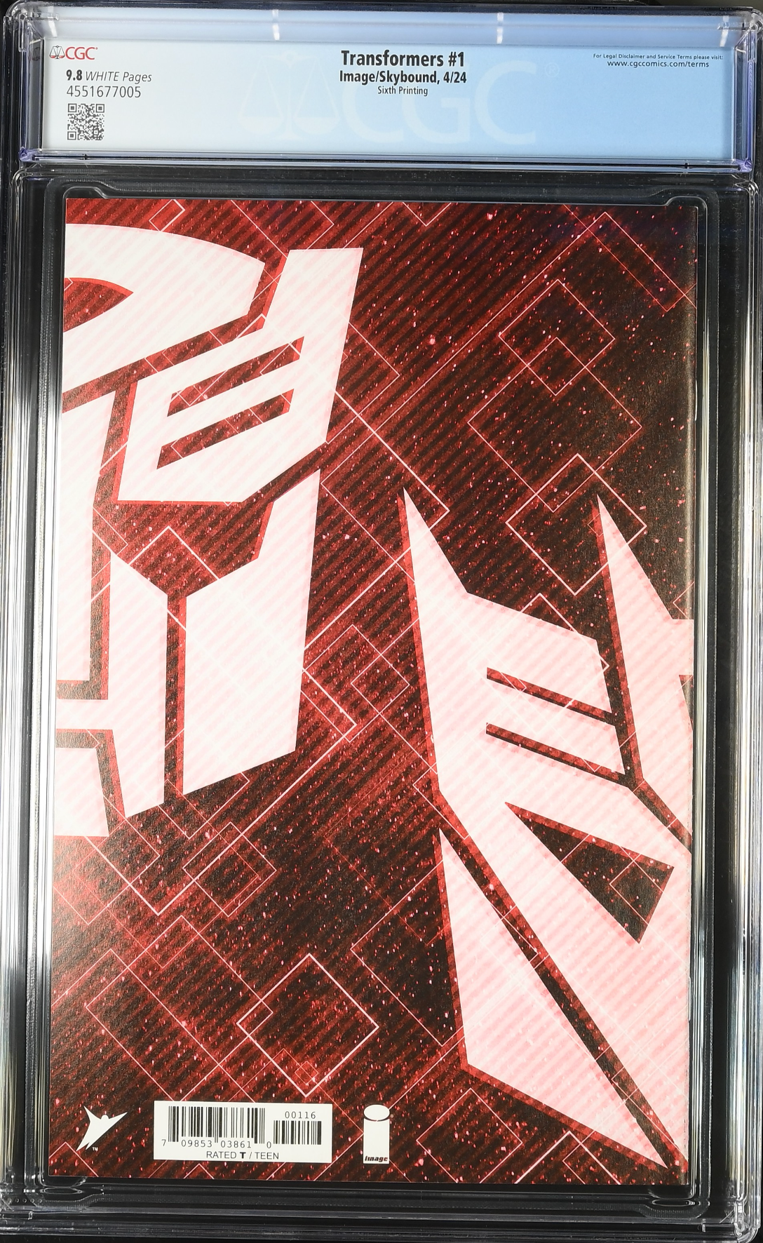 Transformers #1 Sixth Printing CGC 9.8