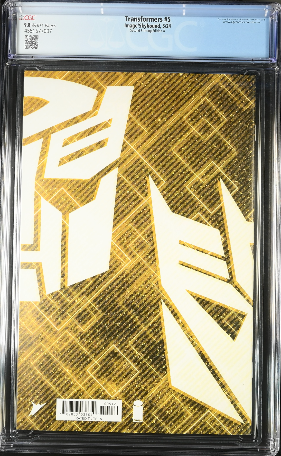 Transformers #5 Second Printing CGC 9.8