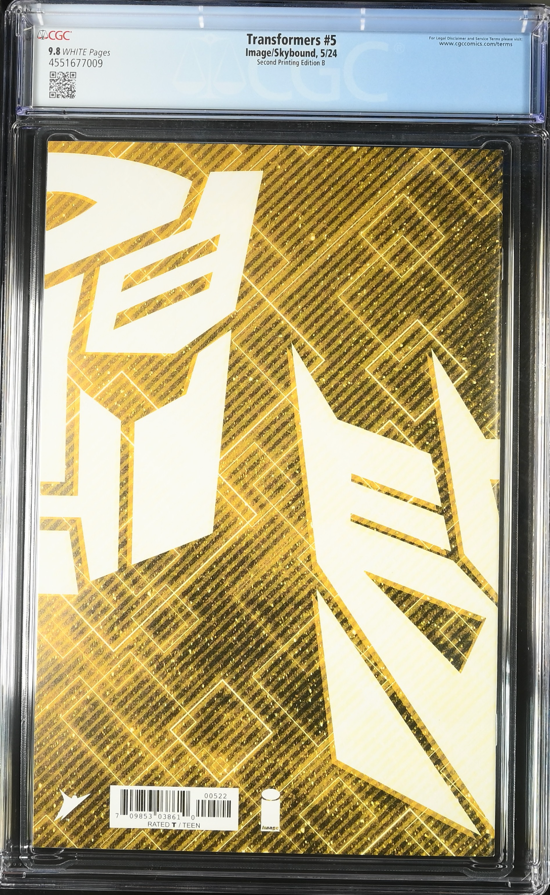 Transformers #5 Second Printing Howard Variant CGC 9.8