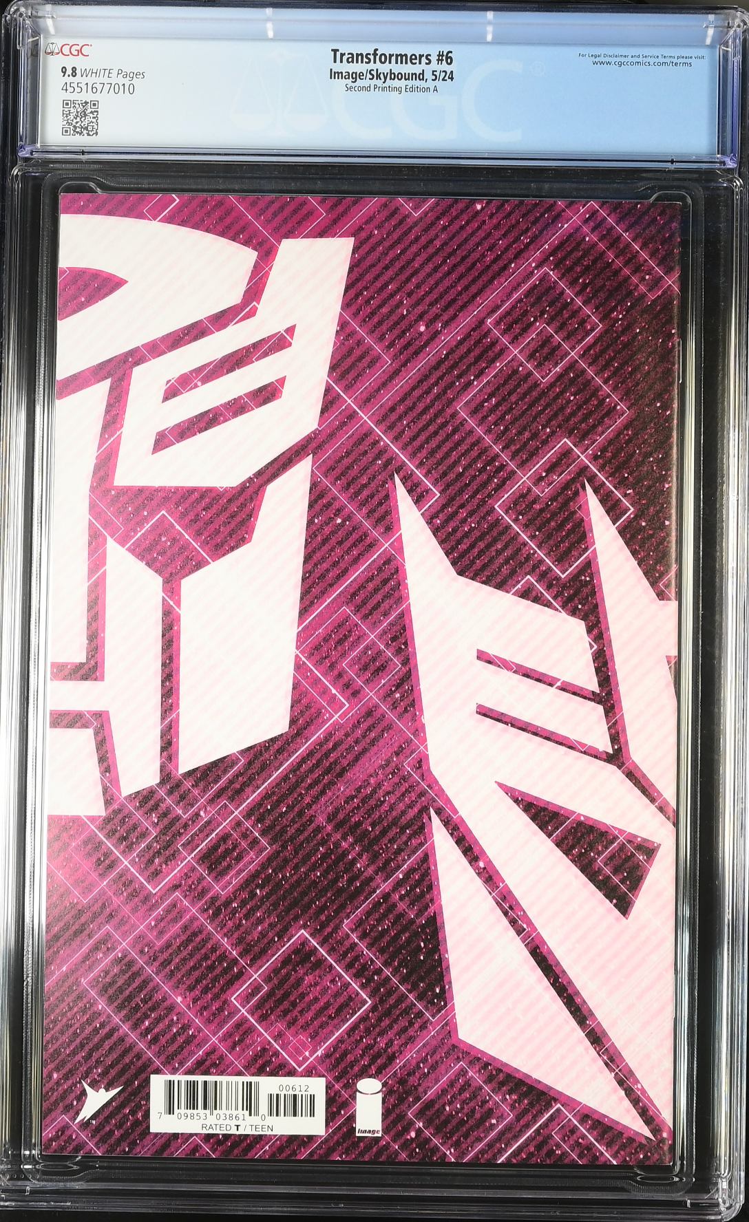 Transformers #6 Second Printing CGC 9.8