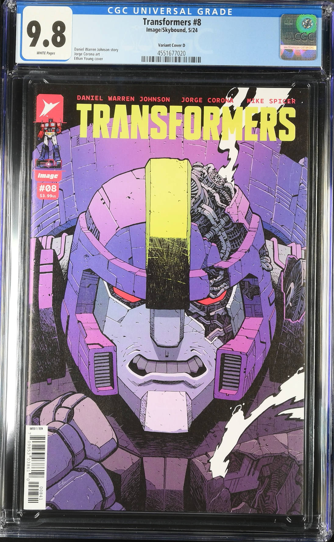Transformers #8 Young 1:25 Retailer Incentive Variant CGC 9.8