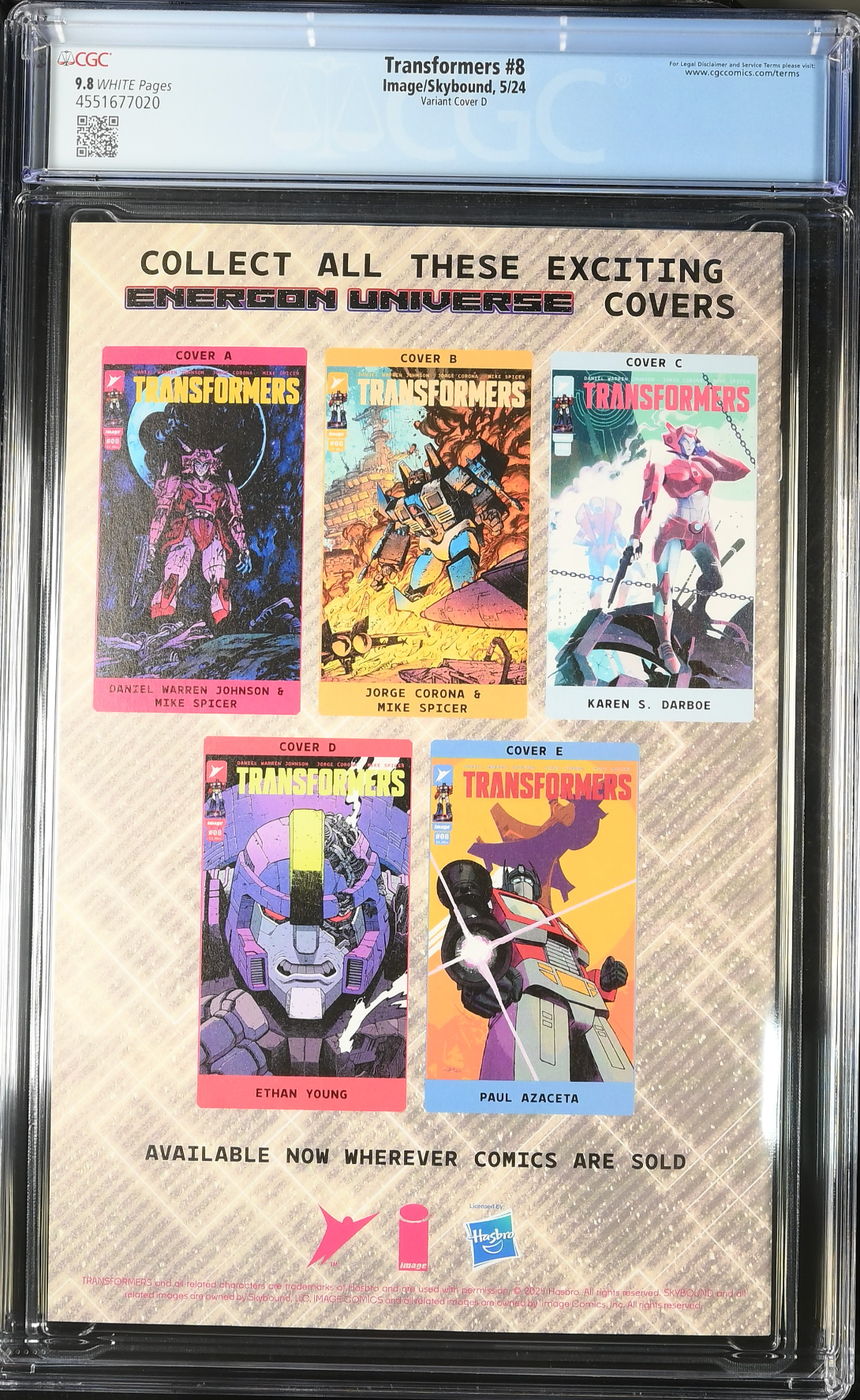 Transformers #8 Young 1:25 Retailer Incentive Variant CGC 9.8