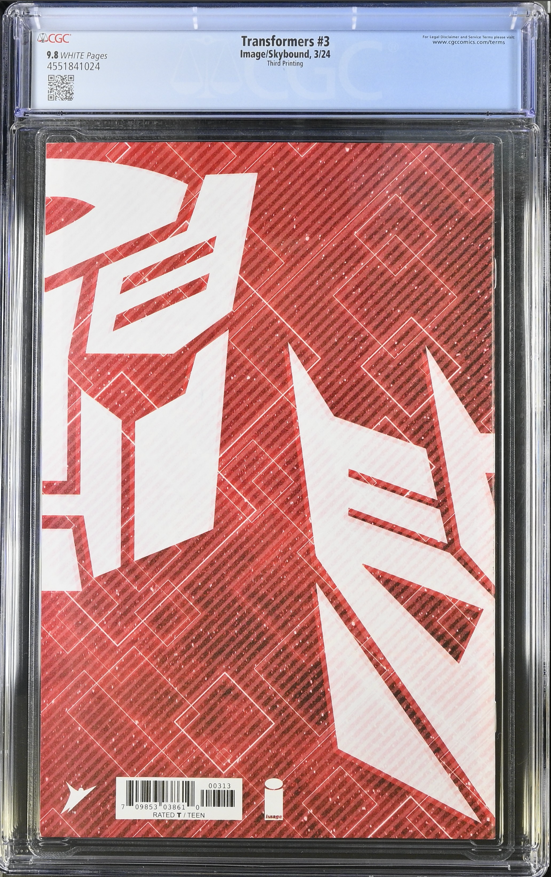 Transformers #3 Third Printing CGC 9.8