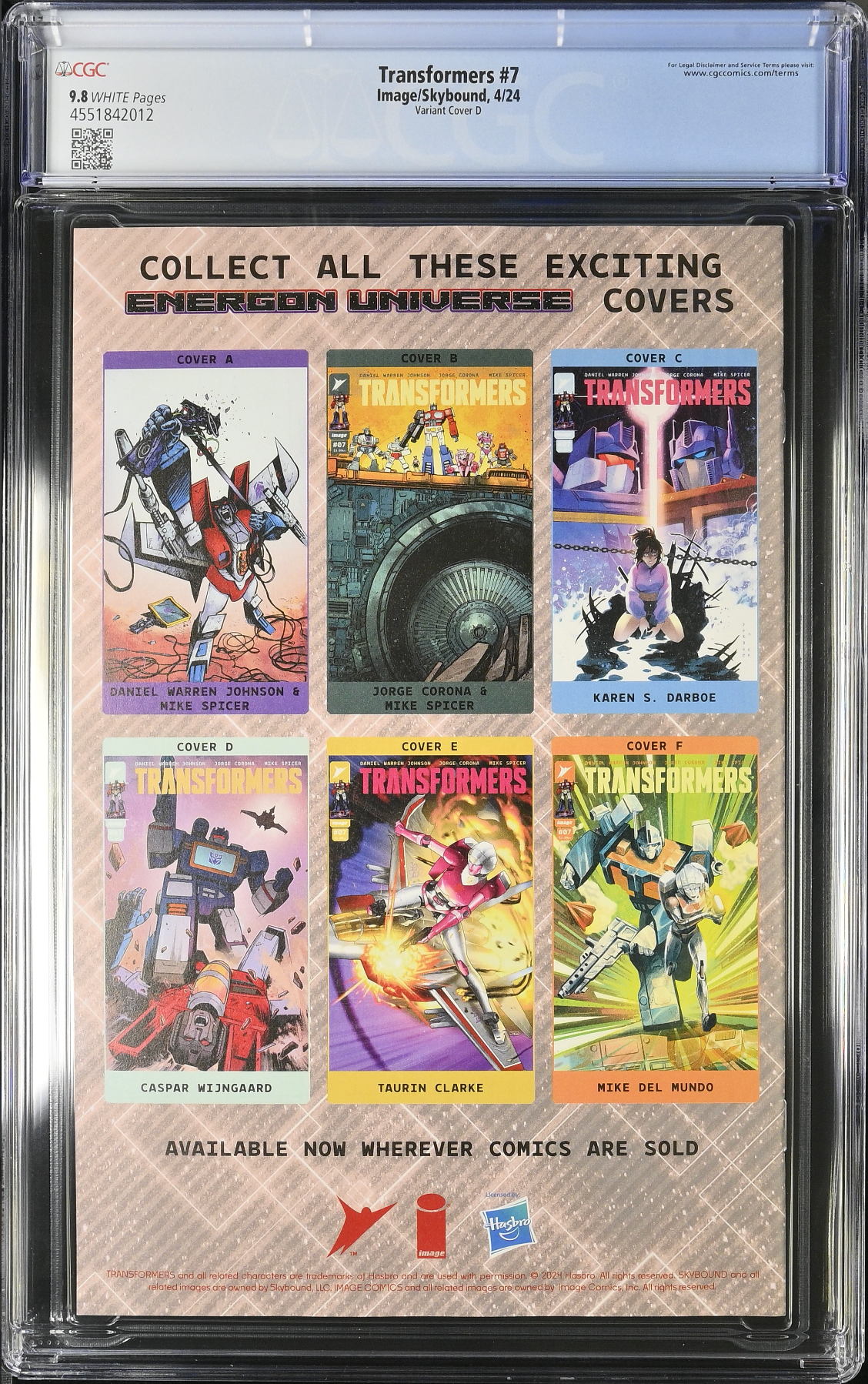 Transformers #7 Wijngaard 1:25 Retailer Incentive Variant CGC 9.8
