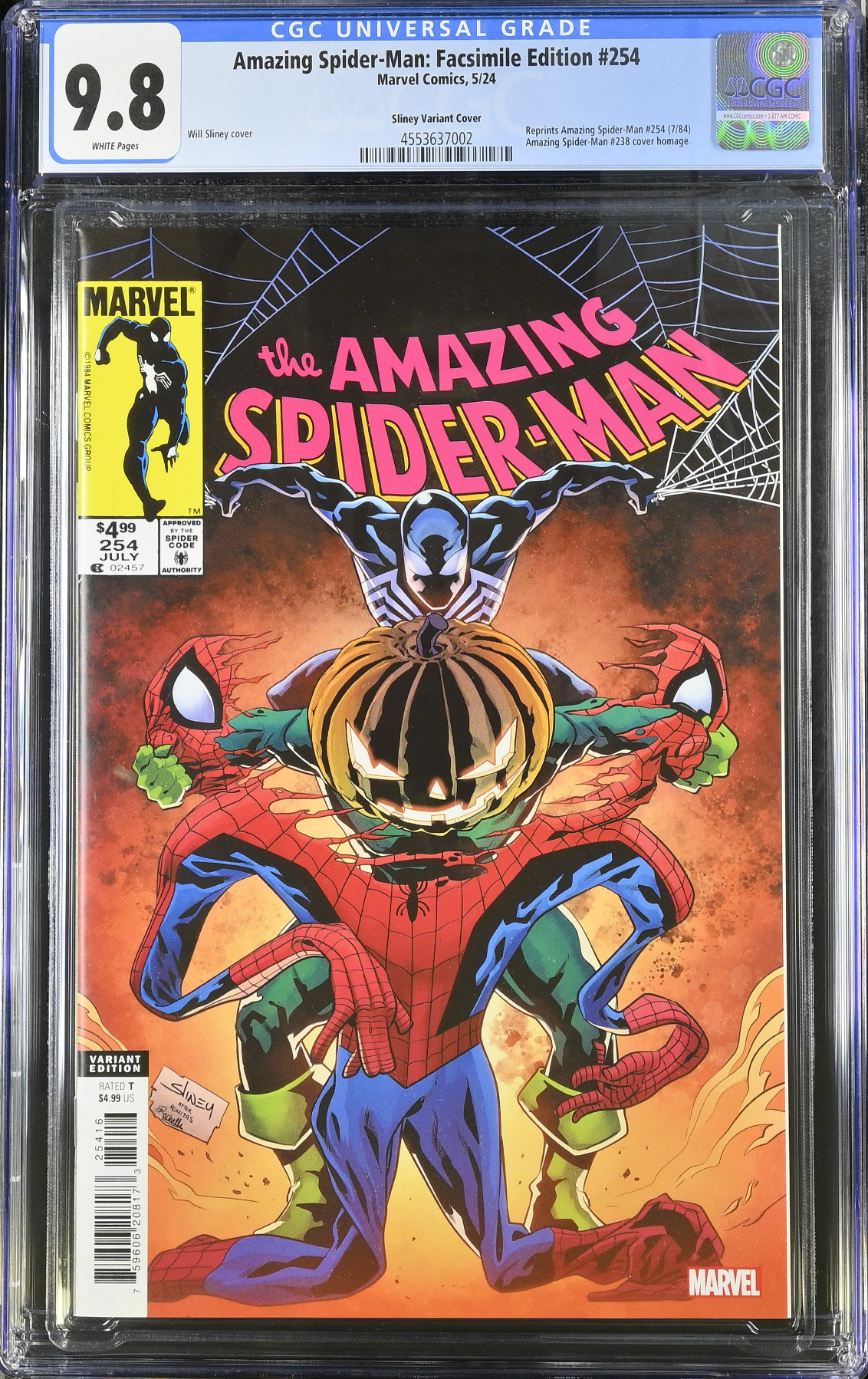 Amazing Spider-Man #254 Facsimile Edition Sliney 1:25 Retailer Incentive Variant CGC 9.8