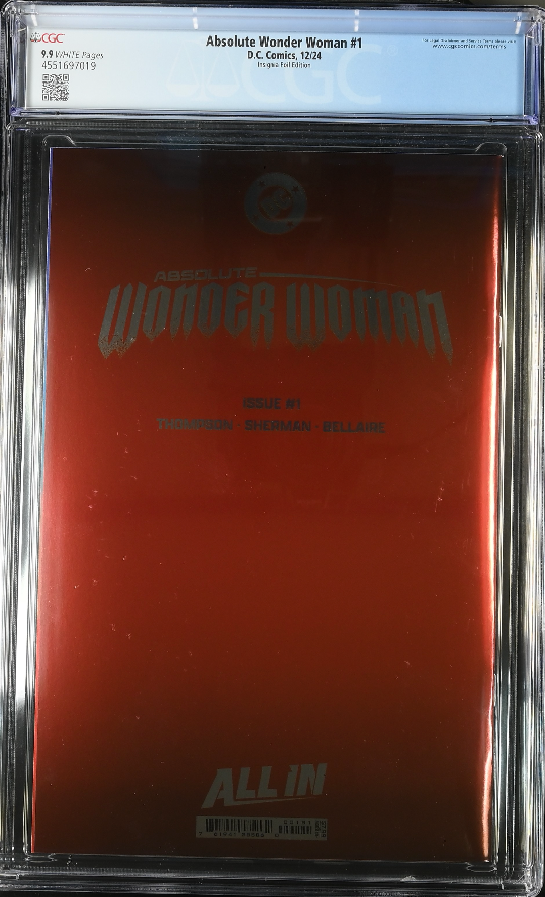 Absolute Wonder Woman #1 Insignia Foil Variant CGC 9.9