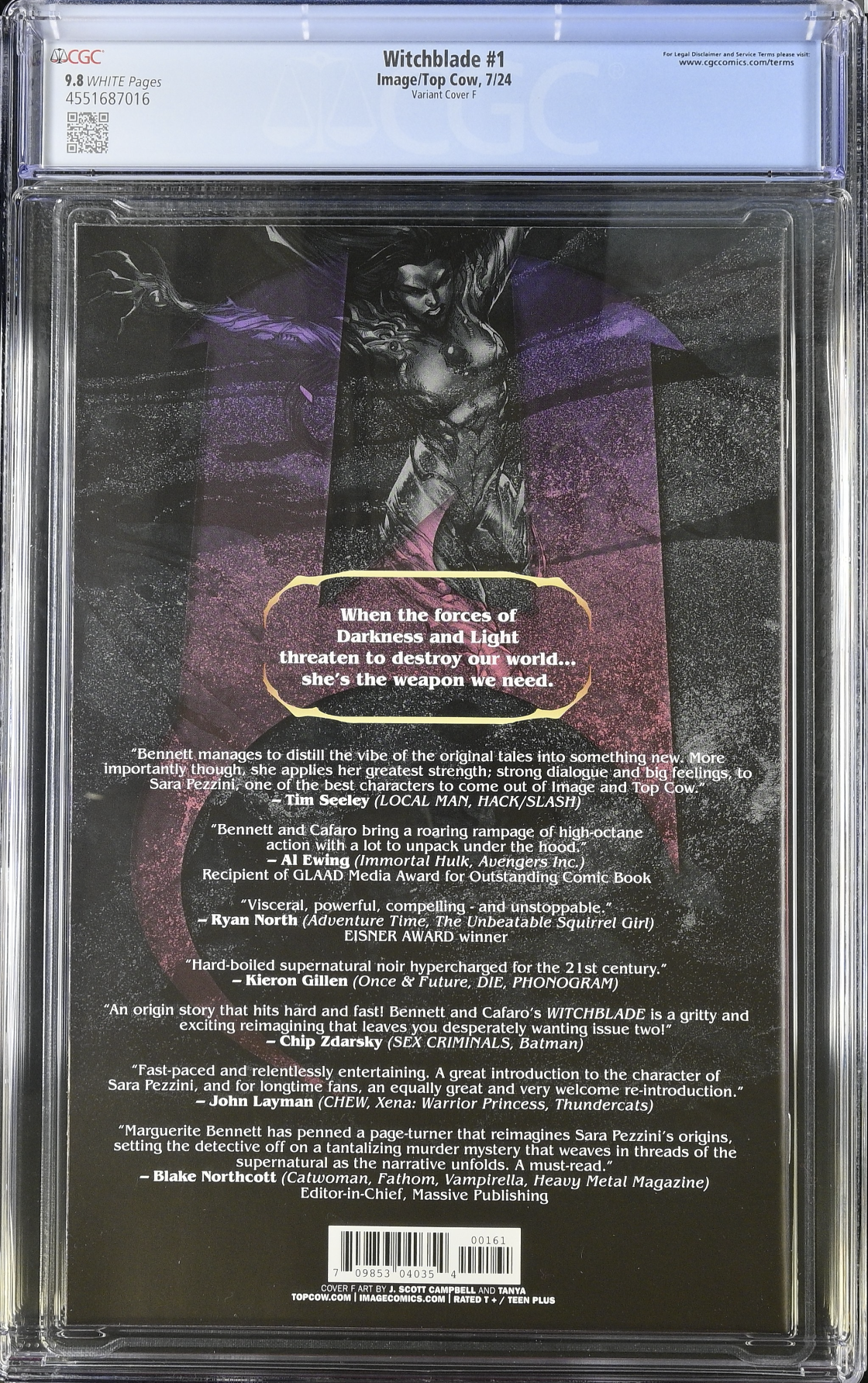 Witchblade #1 J. Scott Campbell 1:50 Retailer Incentive Variant CGC 9.8