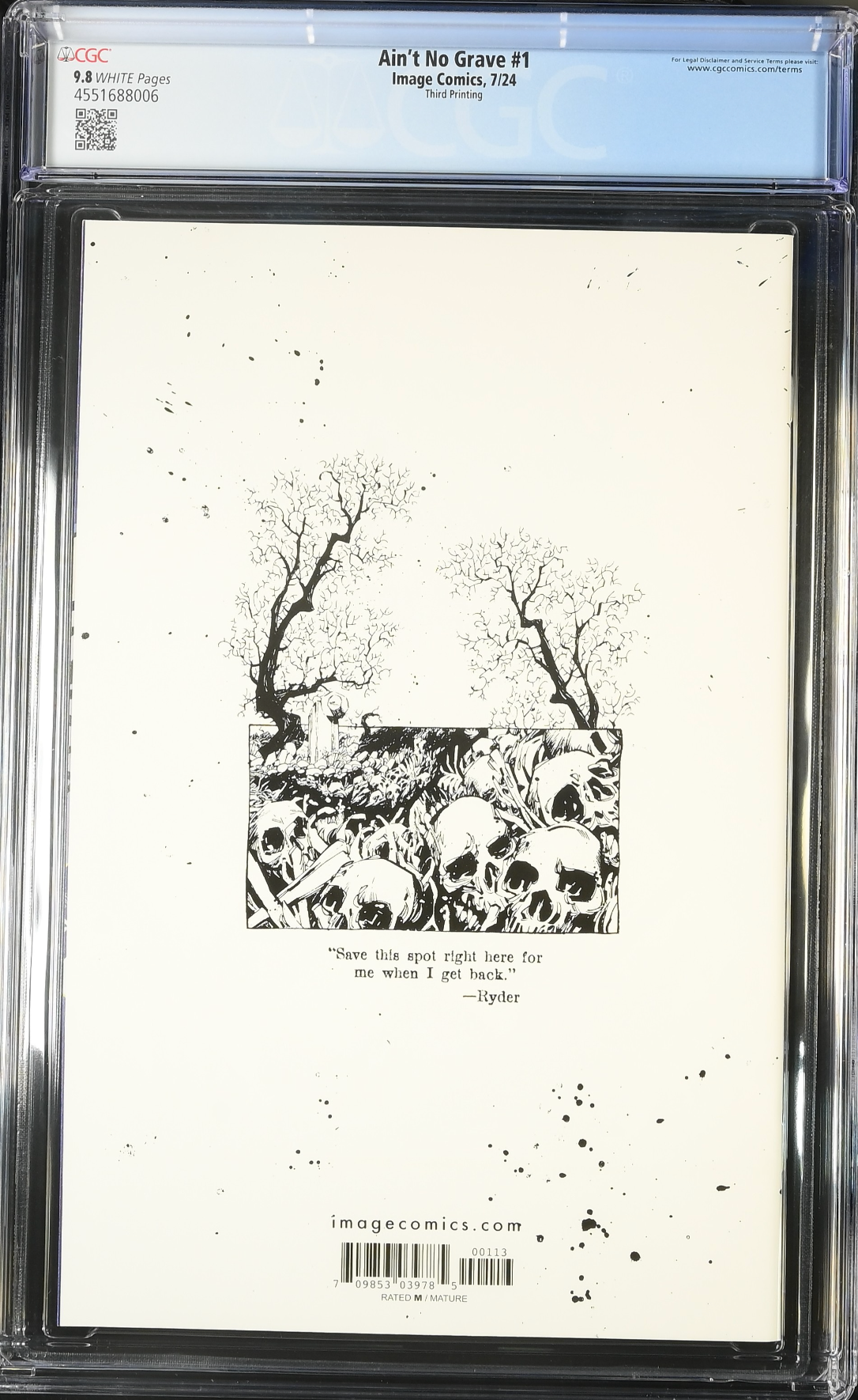 Ain't No Grave #1 Third Printing CGC 9.8