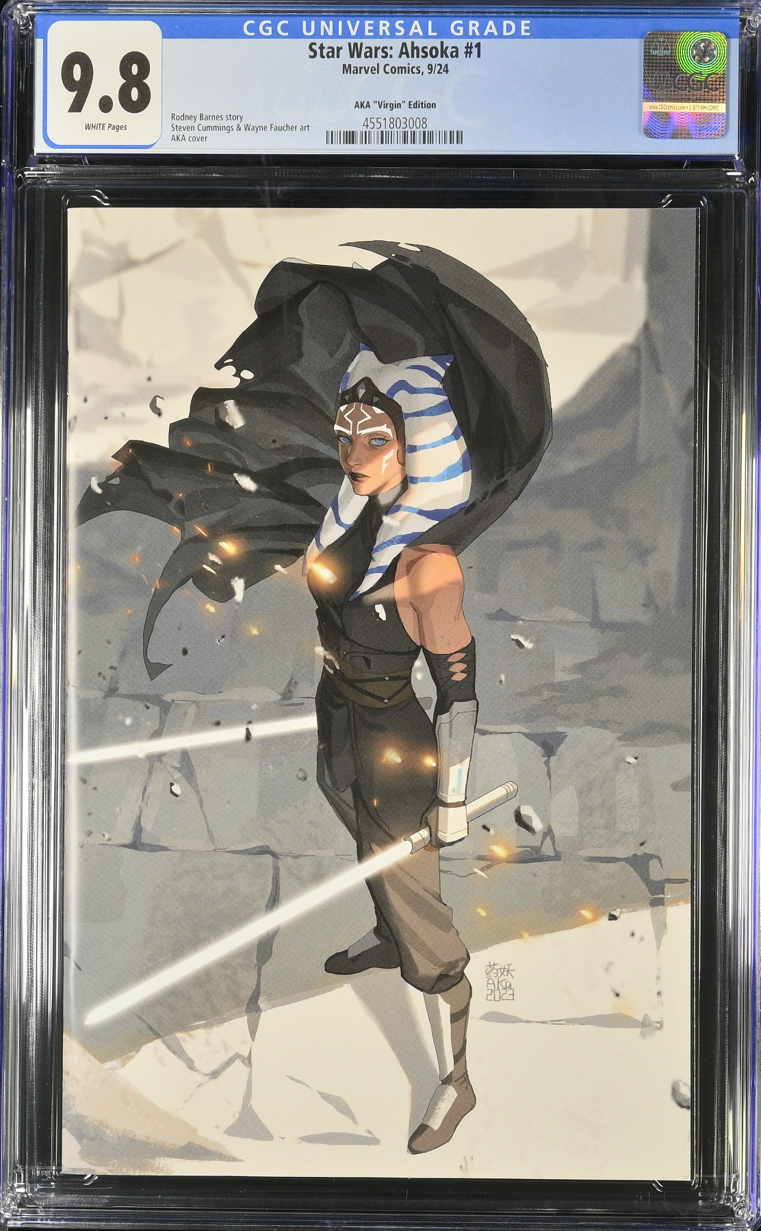セール！！　アメコミリーフ　Star Wars: Ahsoka #1 CGC Star Wars: Ahsoka #1 Aka 1:100 Virgin Retailer Incentive Variant CGC 9