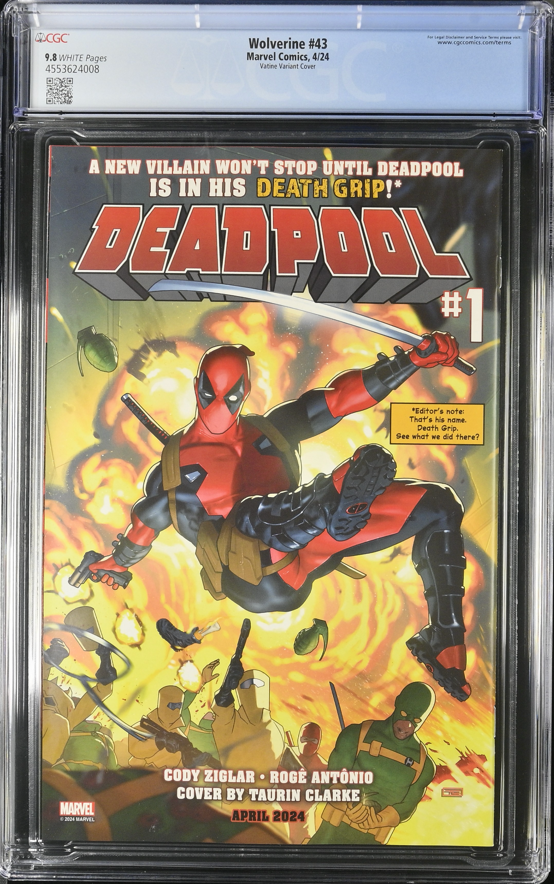 Wolverine #43 Vatine Variant CGC 9.8